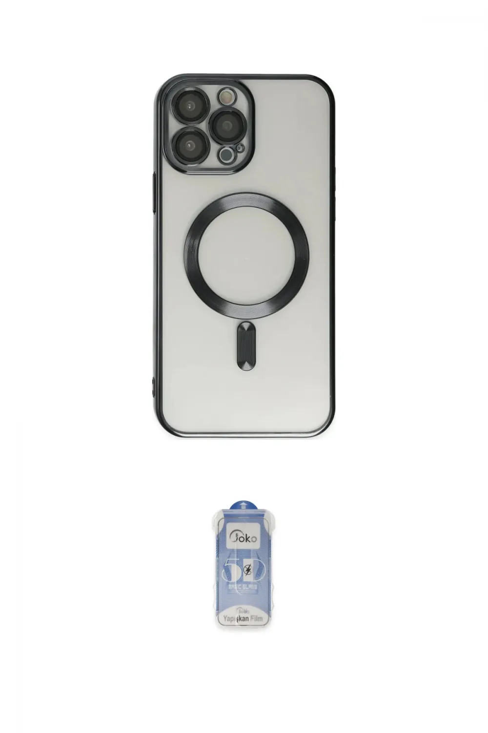 ieg™ iPhone 14 Pro Kılıf Nova Işık Özel Seri - Siyah Joko Magic 5D Cam