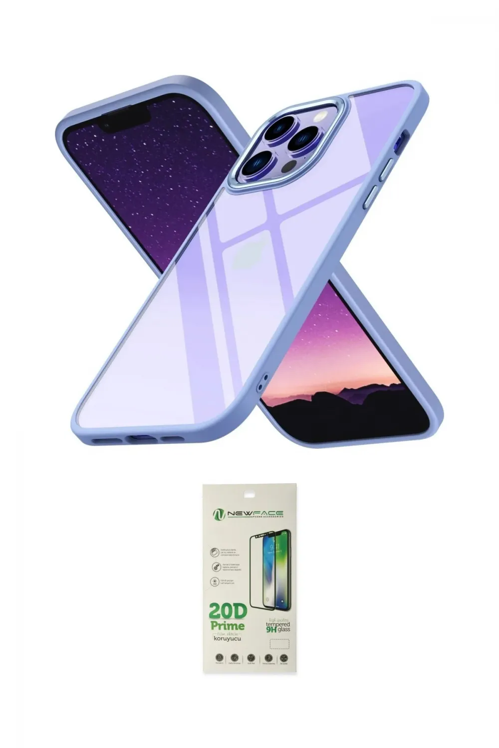 ieg™ iPhone 14 Pro Kılıf Nova Işık Serisi - Siyah 20D Premium Cam Ekran Koruyucu