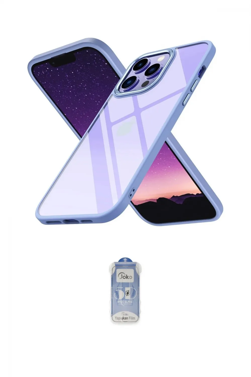 ieg™ iPhone 14 Pro Kılıf Nova Işık Serisi - Siyah Joko Magic 5D Cam