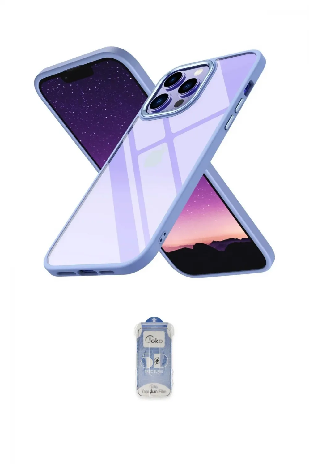 ieg™ iPhone 14 Pro Kılıf Nova Işık Serisi - Siyah Joko Magic 5D Cam