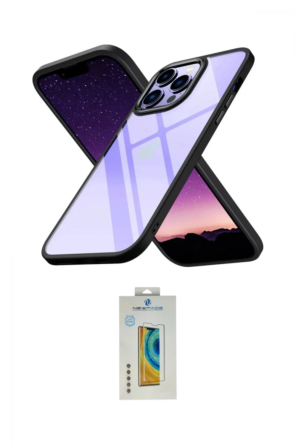 ieg™ iPhone 14 Pro Kılıf Nova Işık Serisi - Siyah Polymer Nano Ekran Koruyucu
