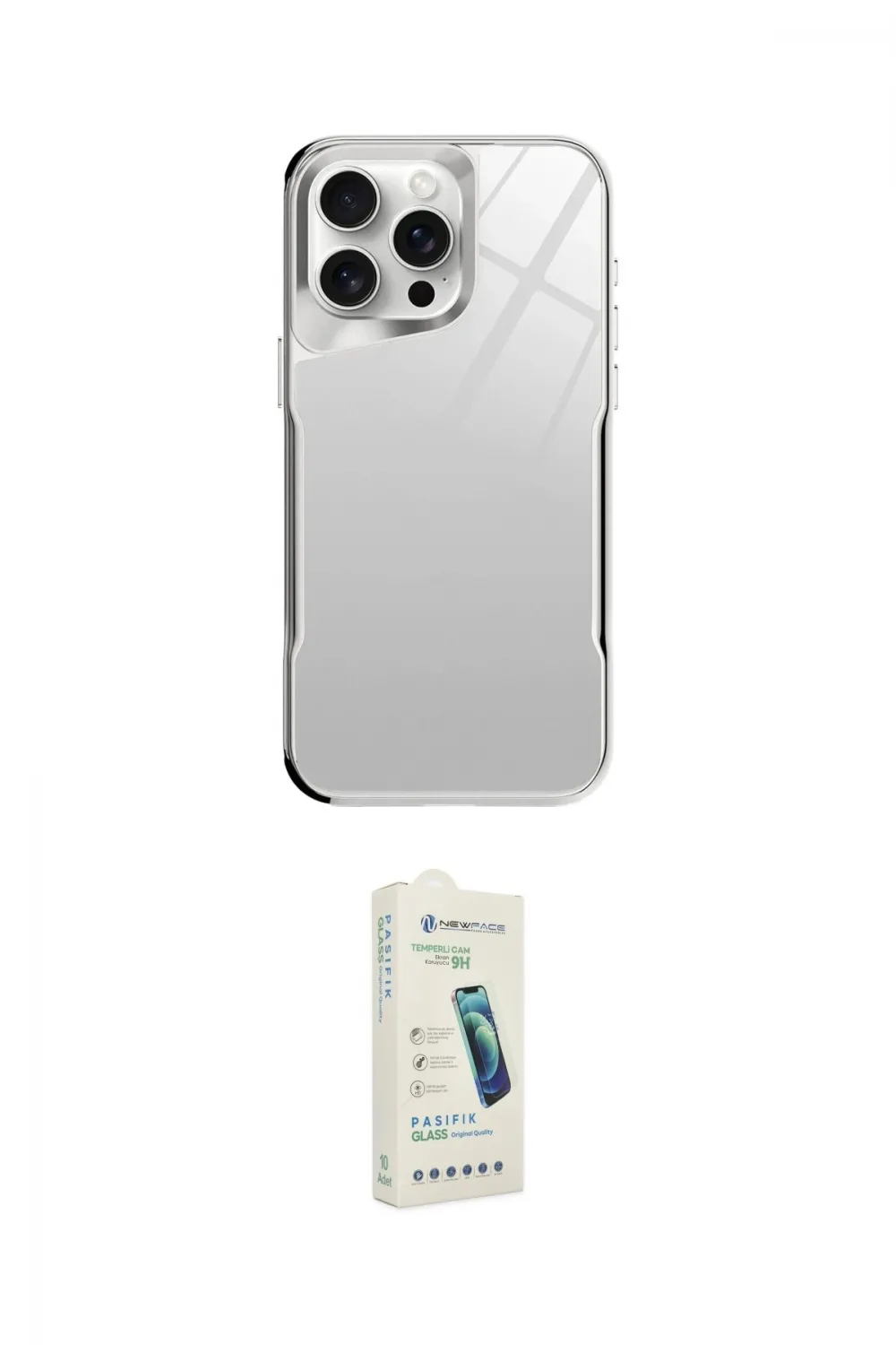 ieg™ iPhone 14 Pro Kılıf Odak Doku - Şeffaf Pasifik Cam Ekran Koruyucu