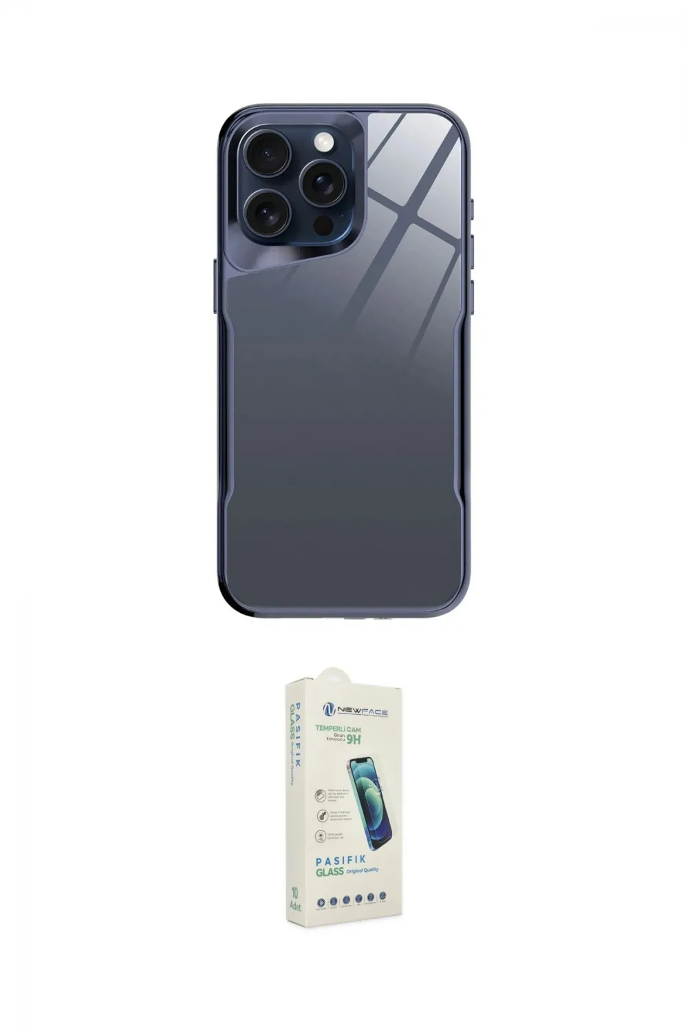 ieg™ iPhone 14 Pro Kılıf Odak Doku - Şeffaf Pasifik Cam Ekran Koruyucu