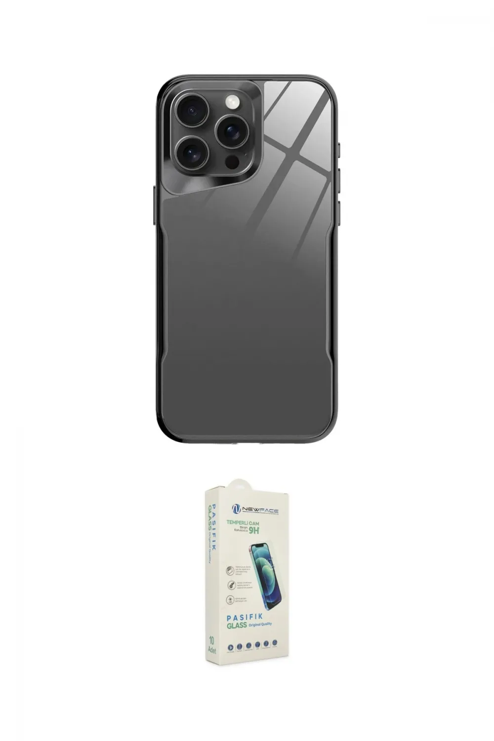 ieg™ iPhone 14 Pro Kılıf Odak Doku - Şeffaf Pasifik Cam Ekran Koruyucu