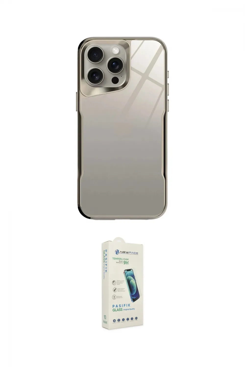 ieg™ iPhone 14 Pro Kılıf Odak Doku - Şeffaf Pasifik Cam Ekran Koruyucu