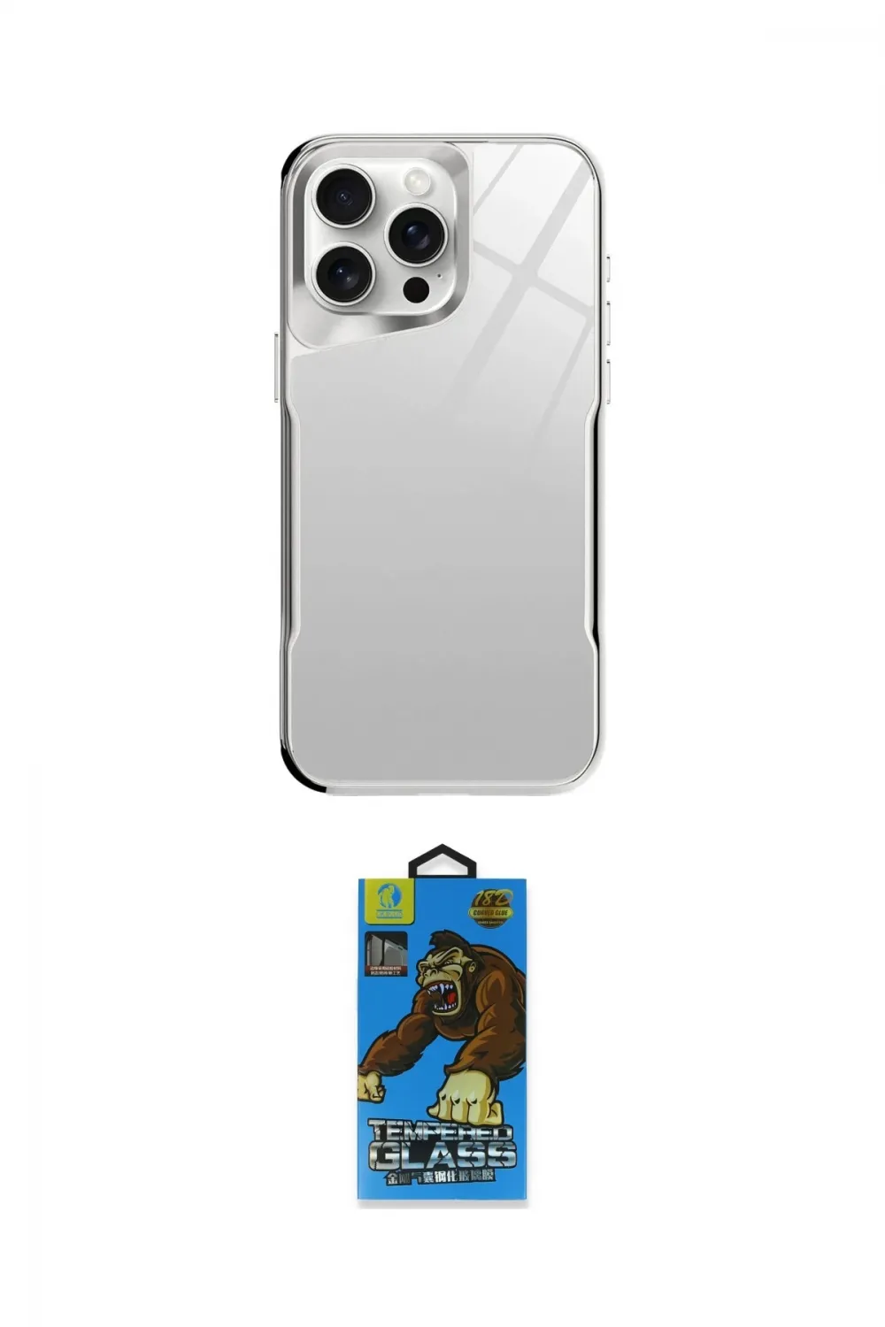 ieg™ iPhone 14 Pro Kılıf Odak Doku - Siyah 18D Cam Ekran Koruyucu