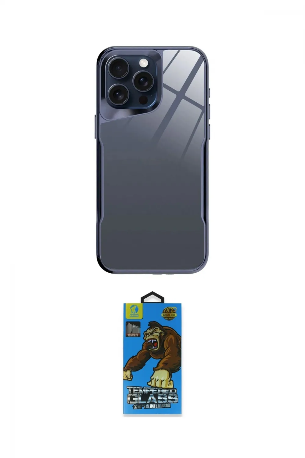 ieg™ iPhone 14 Pro Kılıf Odak Doku - Siyah 18D Cam Ekran Koruyucu