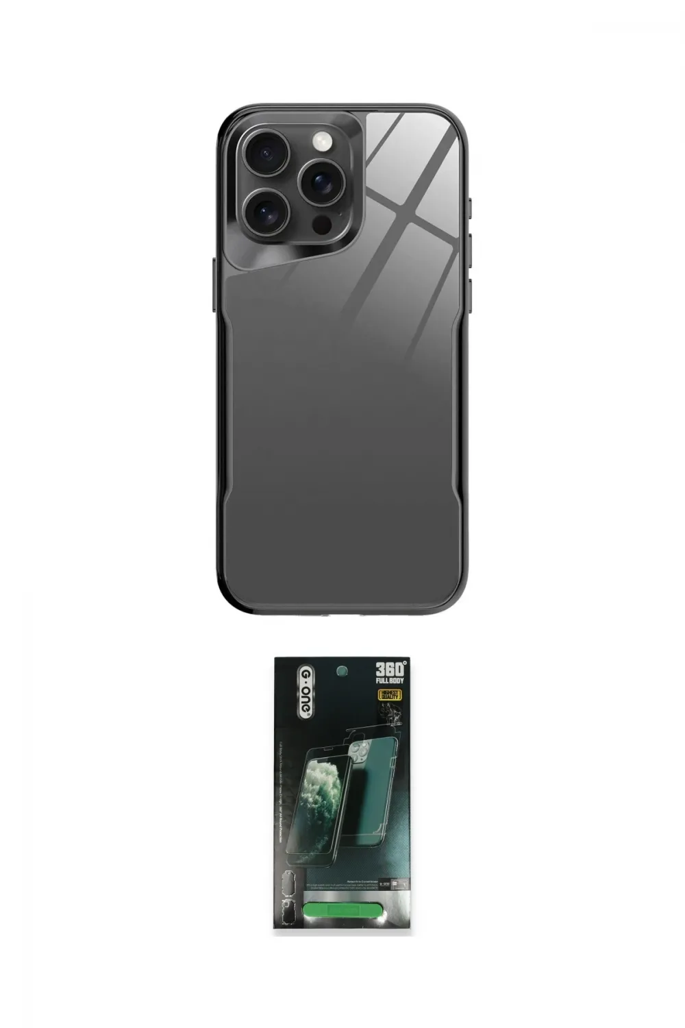 ieg™ iPhone 14 Pro Kılıf Odak Doku - Siyah 360 Mat Full Body Arka Koruyucu