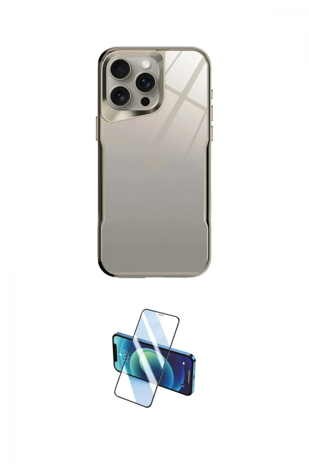ieg™ iPhone 14 Pro Kılıf Odak Doku - Siyah 3D Antistatik Cam Ekran Koruyucu