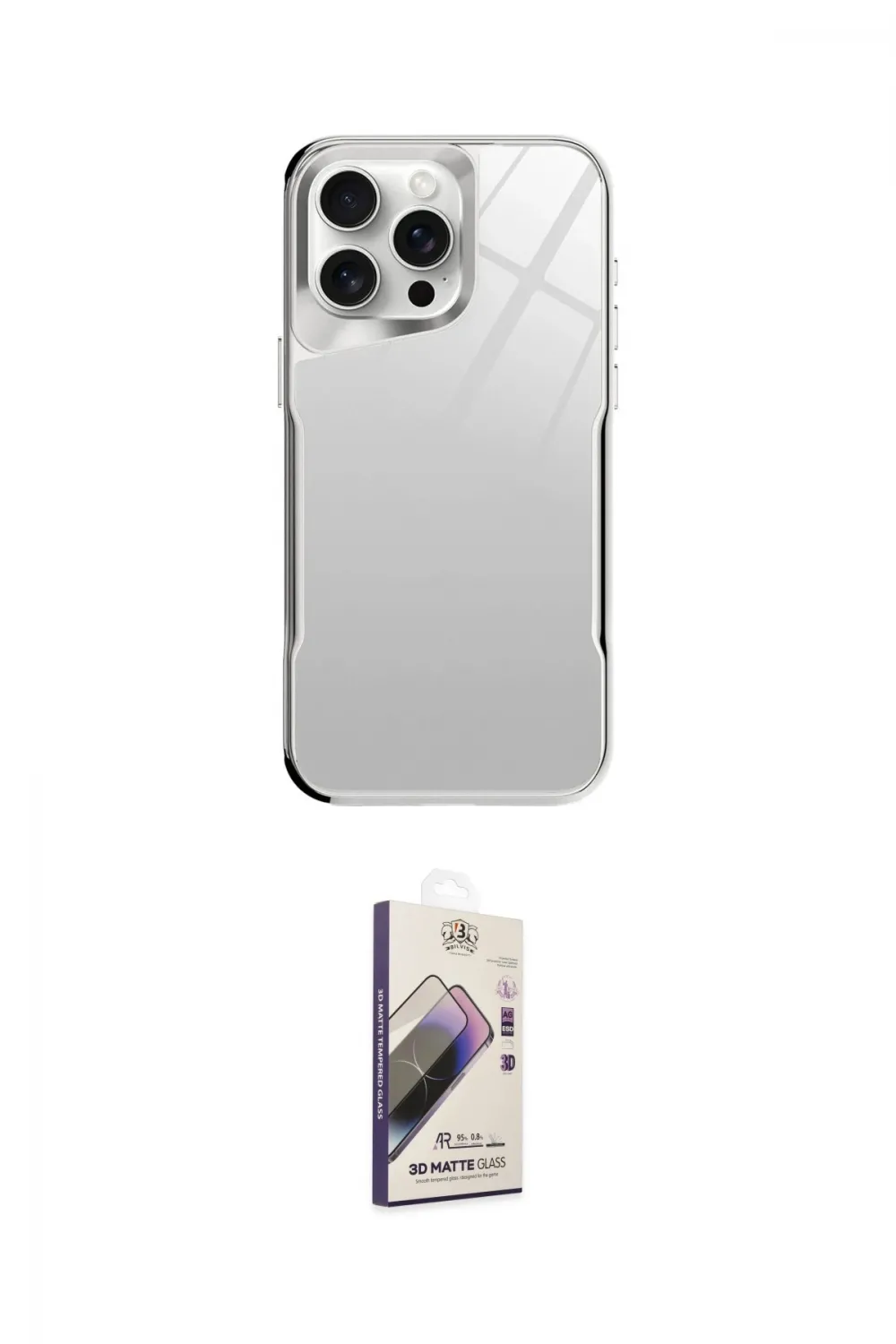 ieg™ iPhone 14 Pro Kılıf Odak Doku - Siyah Bilvis 3D Mat Cam Ekran Koruyucu