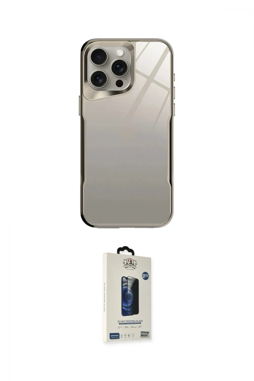 ieg™ iPhone 14 Pro Kılıf Odak Doku - Siyah Bilvis Hayalet Cam Ekran Koruyucu