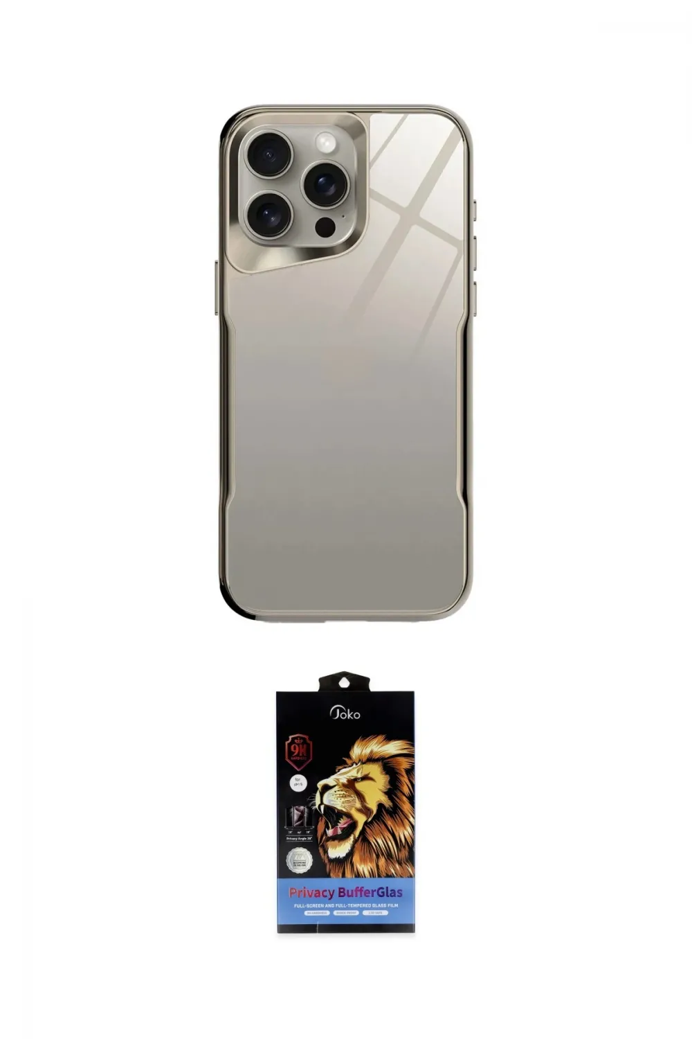 ieg™ iPhone 14 Pro Kılıf Odak Doku - Siyah Buffer Hayalet Cam Ekran Koruyucu