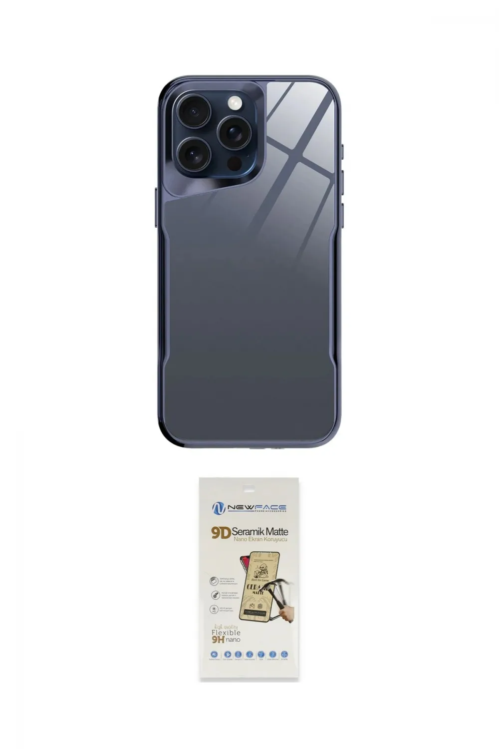 ieg™ iPhone 14 Pro Kılıf Odak Doku - Siyah Mat Seramik Nano Ekran Koruyucu