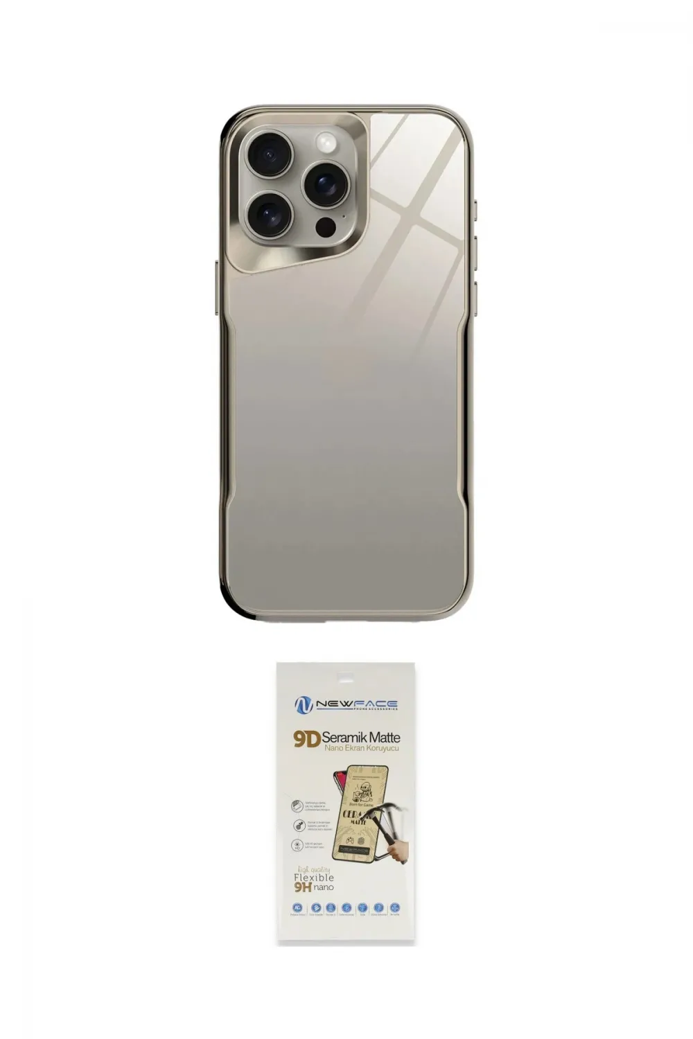 ieg™ iPhone 14 Pro Kılıf Odak Doku - Siyah Mat Seramik Nano Ekran Koruyucu