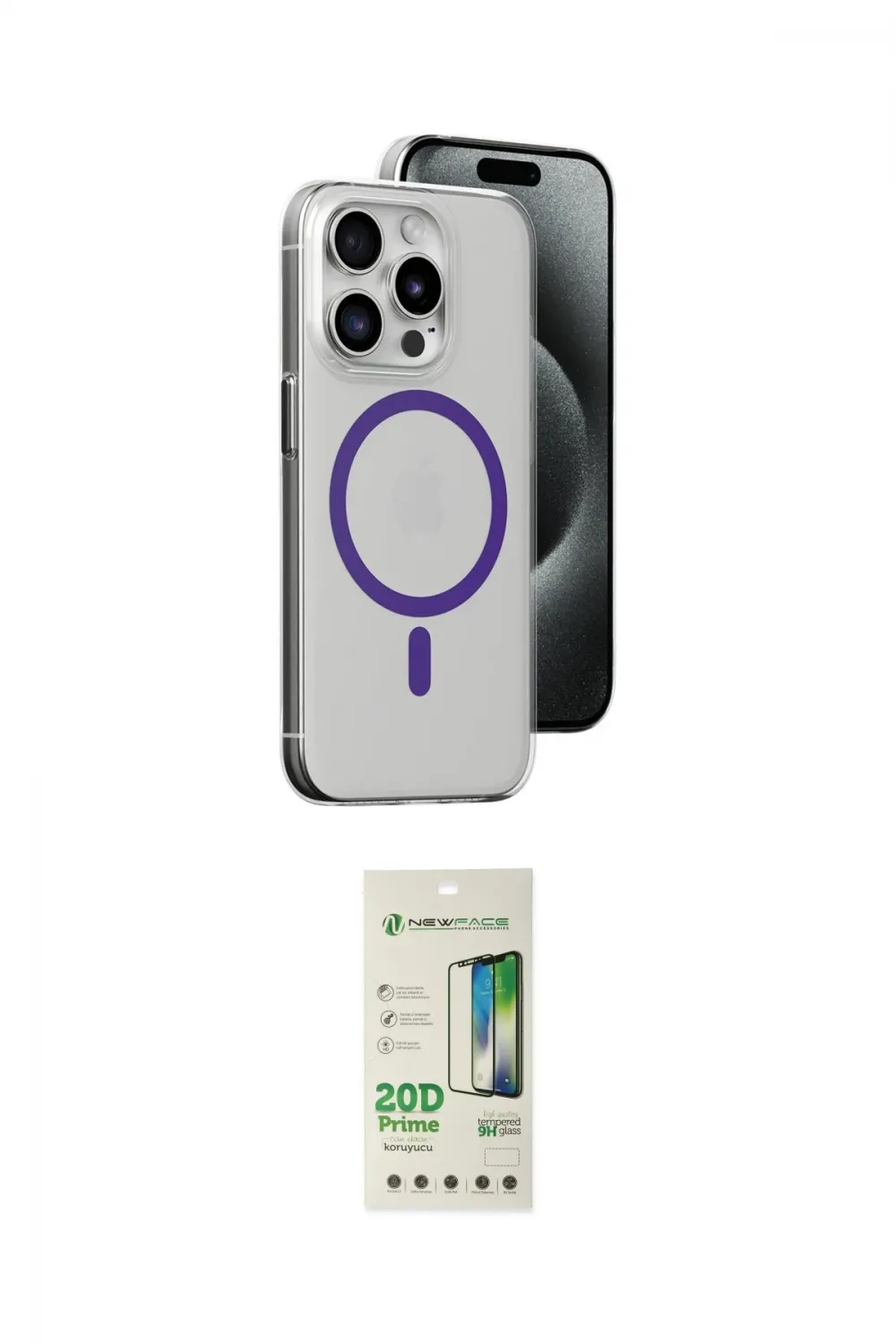 ieg™ iPhone 14 Pro Kılıf Odak Form Özel Seri - Siyah 20D Premium Cam Ekran Koruyucu