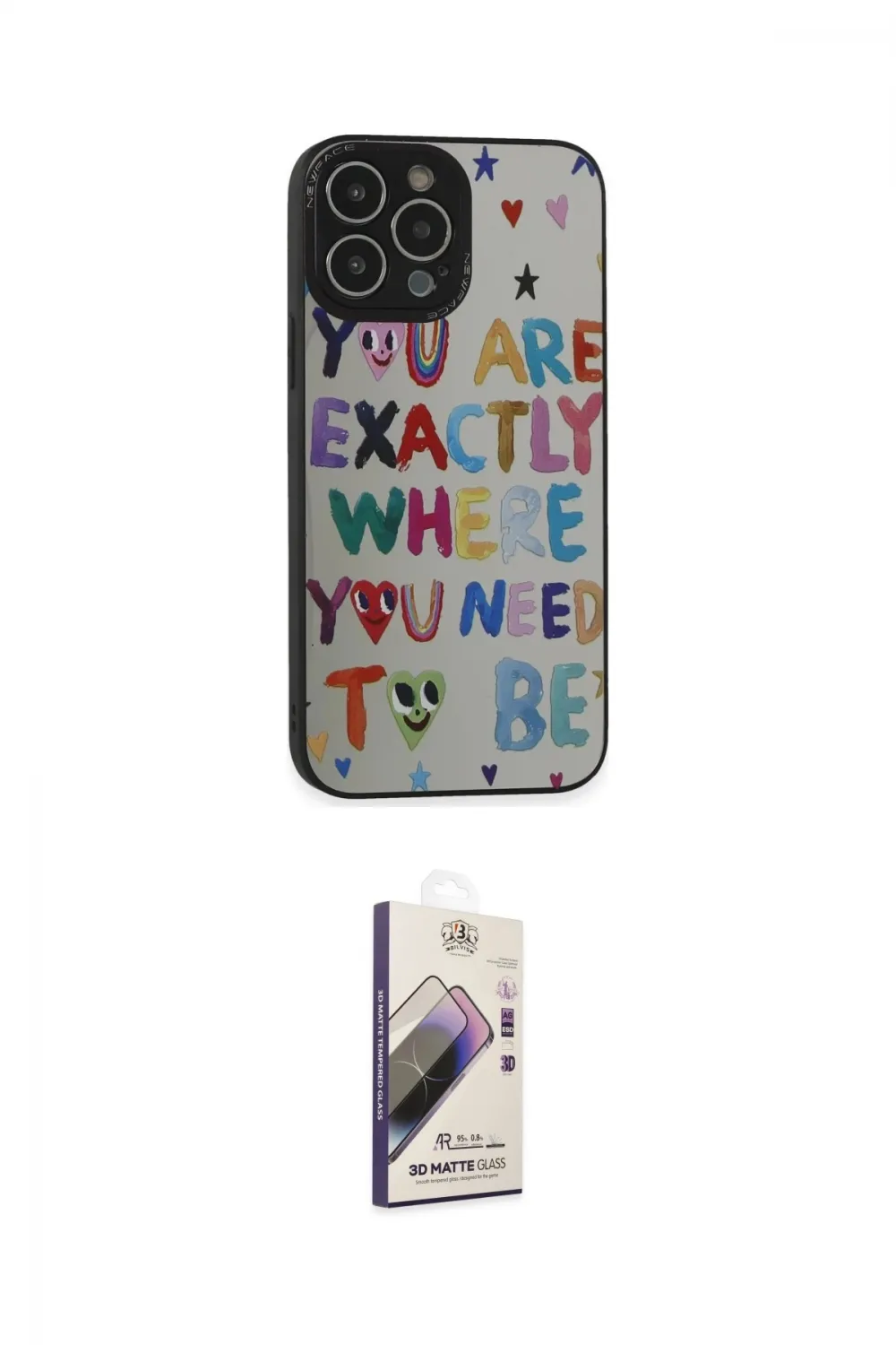 ieg™ iPhone 14 Pro Kılıf Odak Klasik Serisi - Siyah Bilvis 3D Mat Cam Ekran Koruyucu