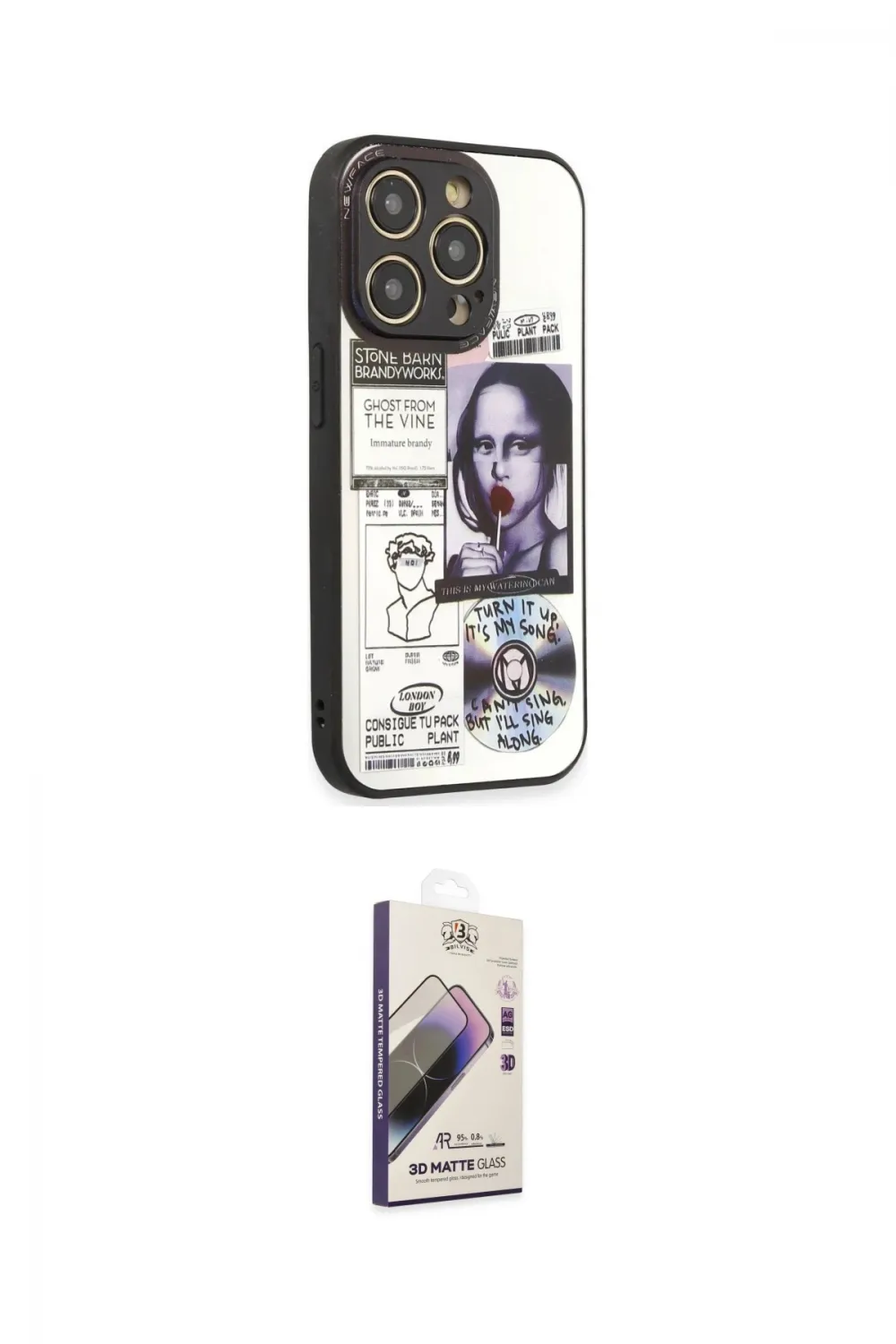 ieg™ iPhone 14 Pro Kılıf Odak Klasik Serisi - Siyah Bilvis 3D Mat Cam Ekran Koruyucu