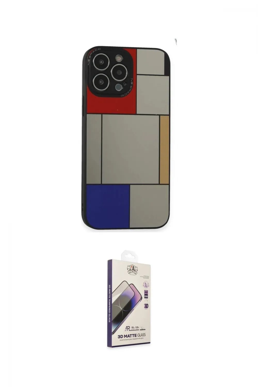 ieg™ iPhone 14 Pro Kılıf Odak Klasik Serisi - Siyah Bilvis 3D Mat Cam Ekran Koruyucu