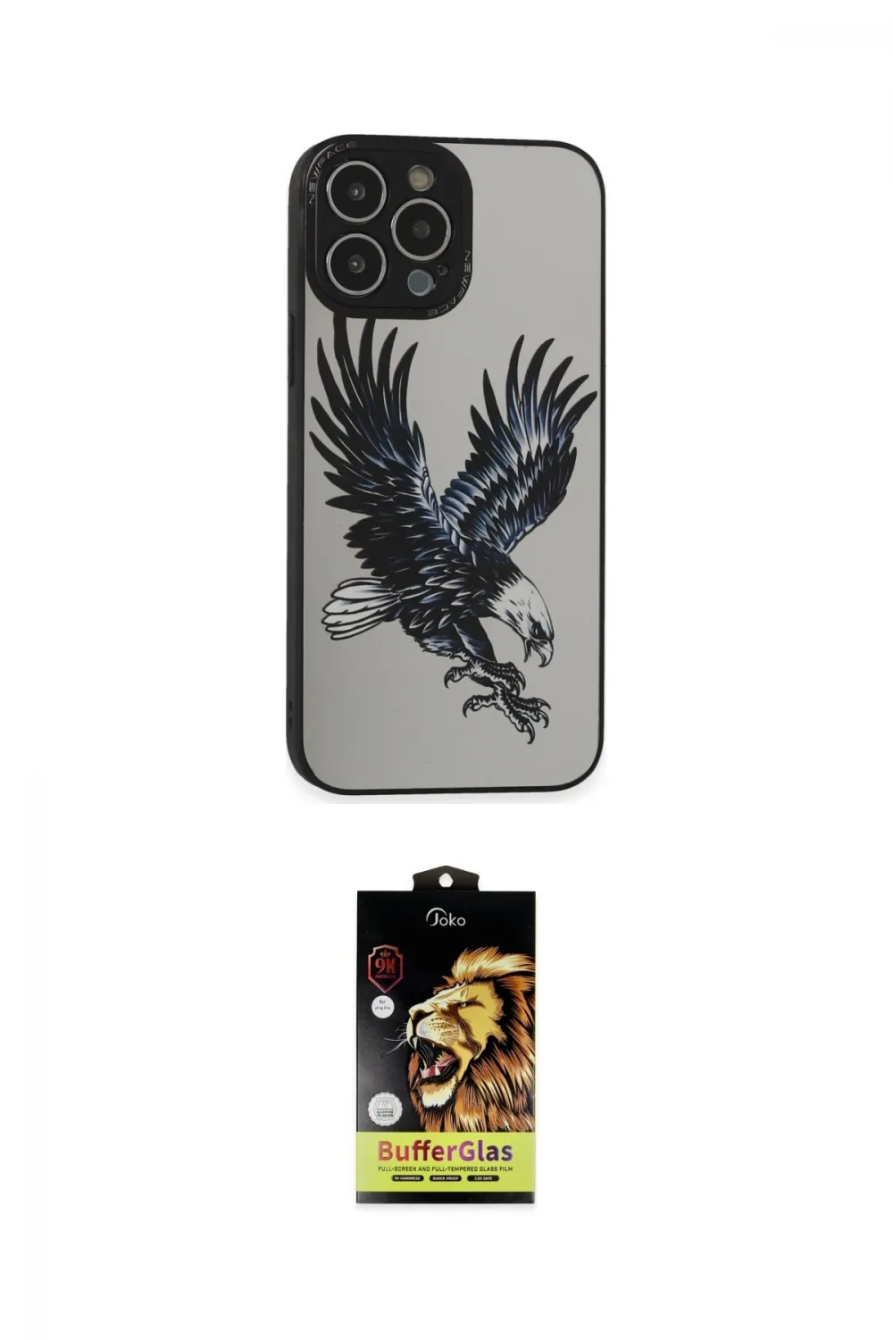 ieg™ iPhone 14 Pro Kılıf Odak Klasik Serisi - Siyah Buffer Cam Ekran Koruyucu