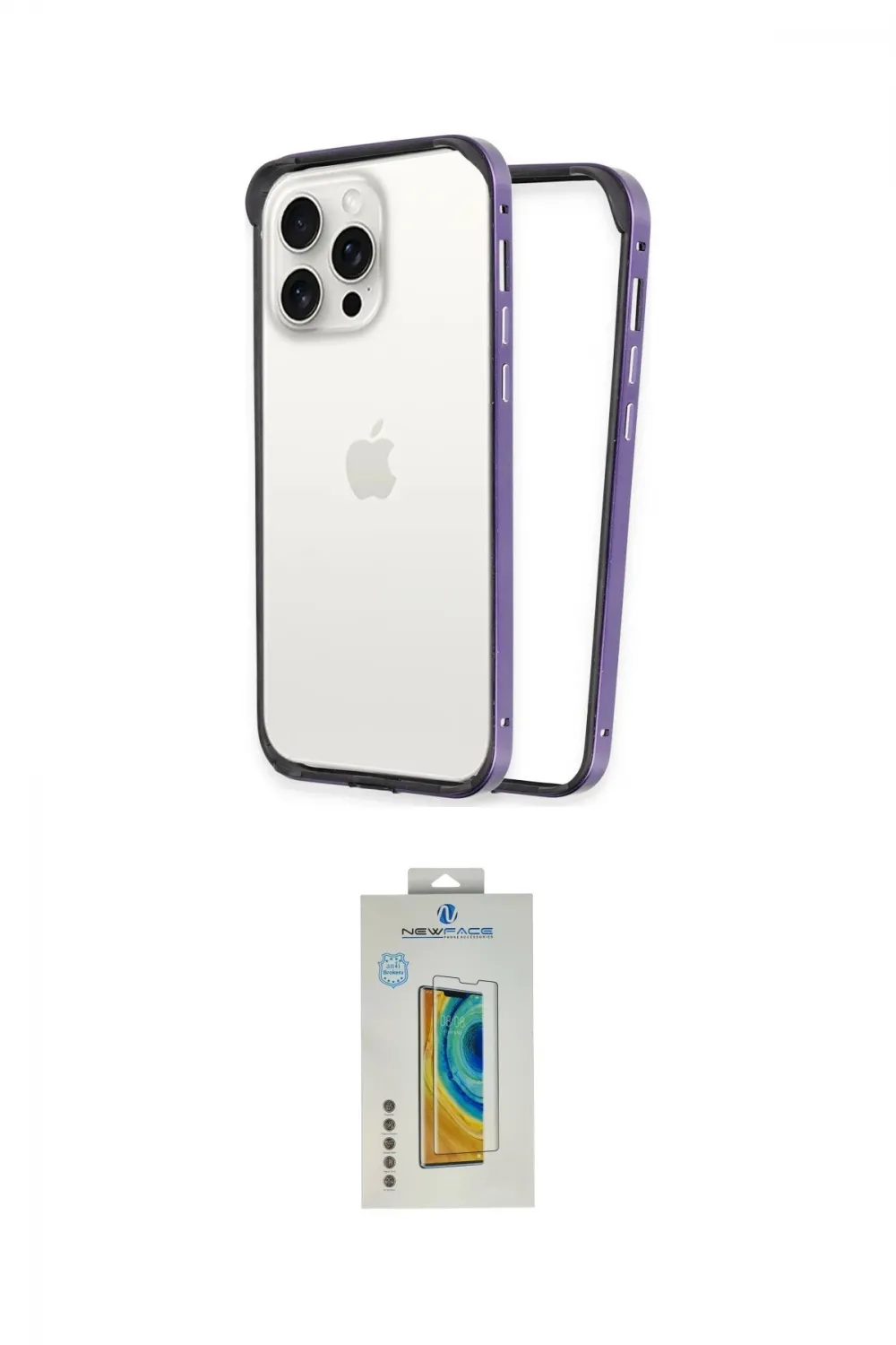 ieg™ iPhone 14 Pro Kılıf Pusula Asil Koleksiyonu - Siyah Polymer Nano Ekran Koruyucu