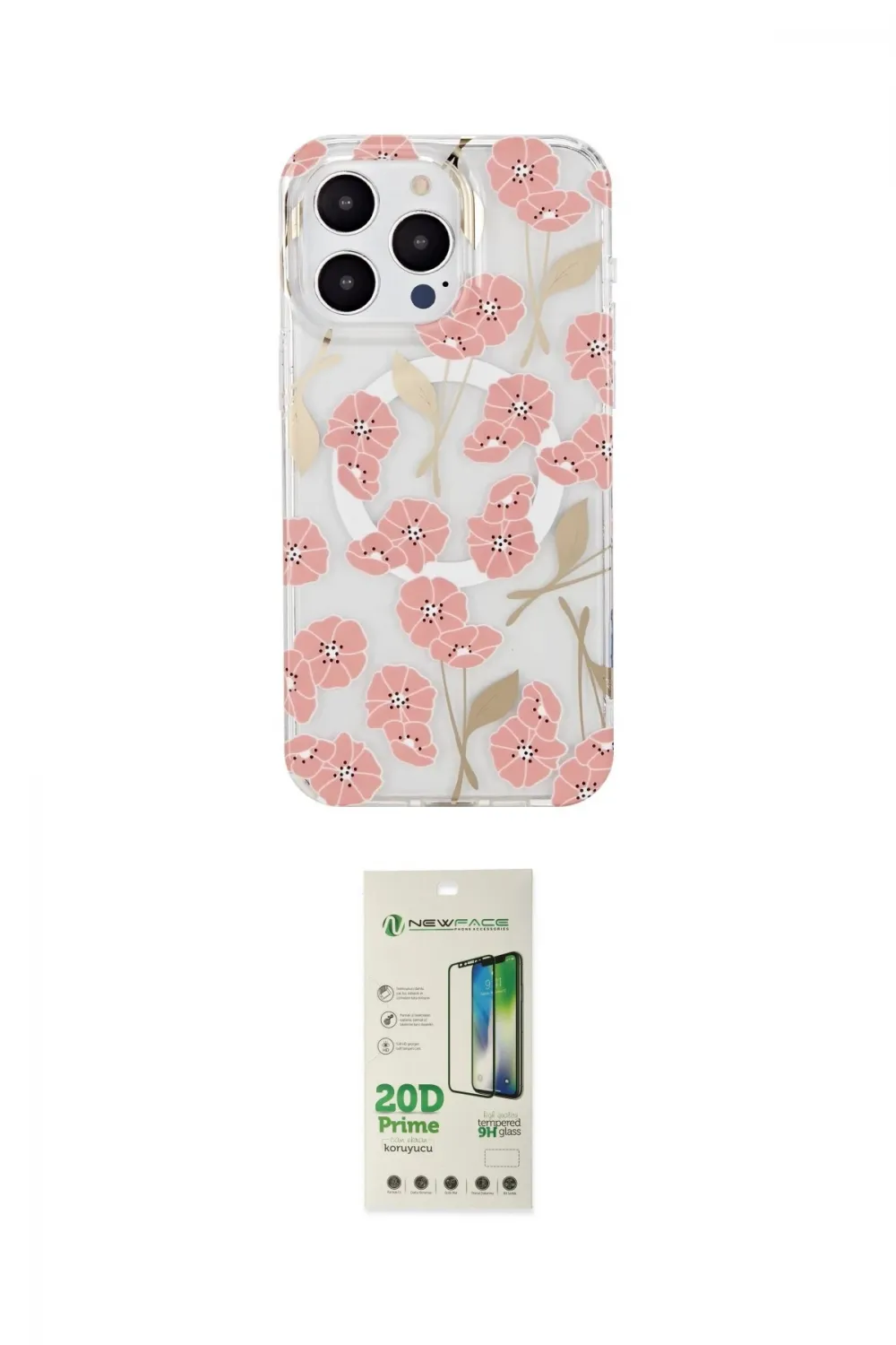 ieg™ iPhone 14 Pro Kılıf Pusula Form - Siyah 20D Premium Cam Ekran Koruyucu