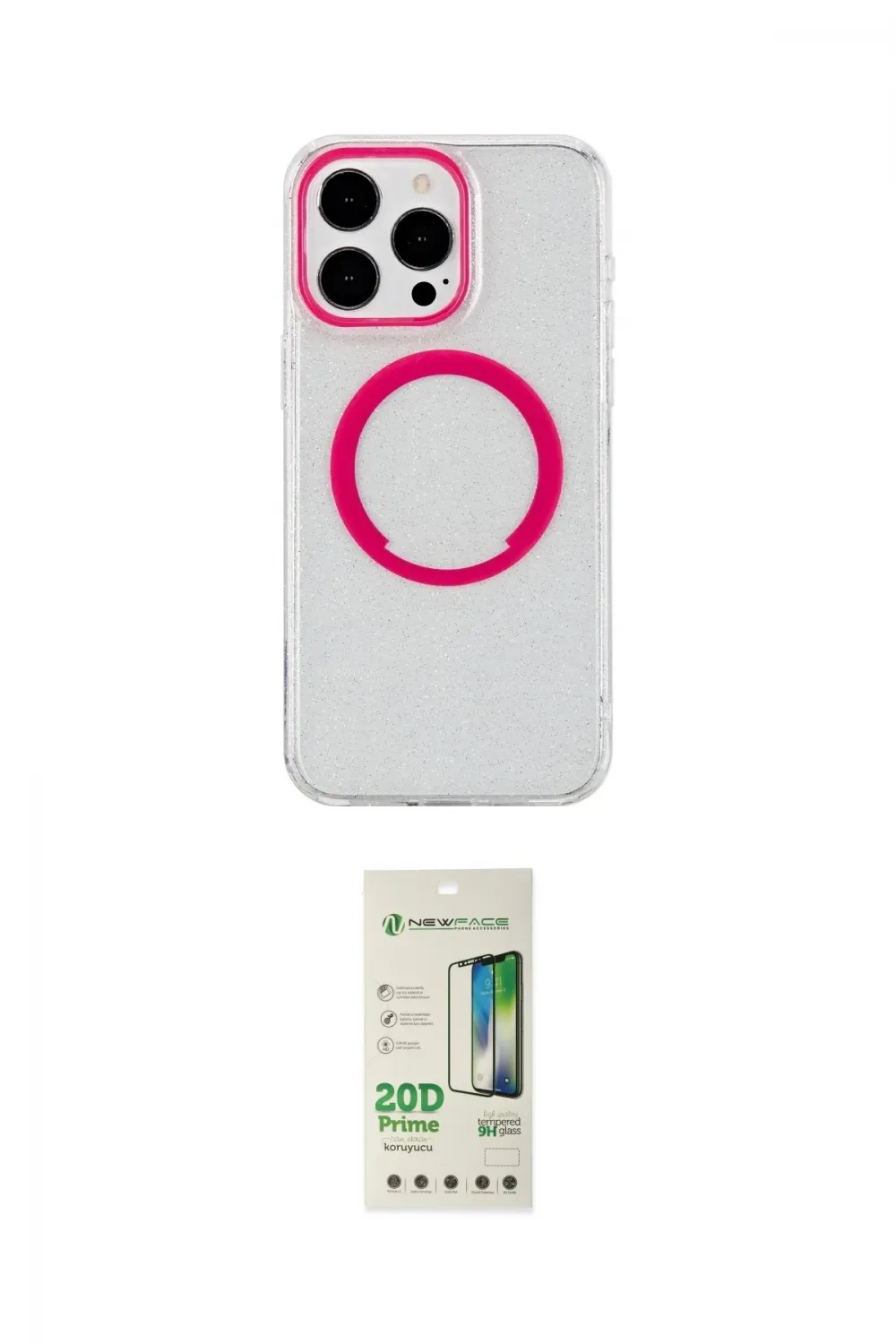 ieg™ iPhone 14 Pro Kılıf Pusula Form - Siyah 20D Premium Cam Ekran Koruyucu