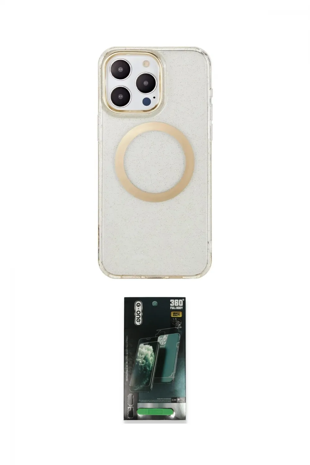 ieg™ iPhone 14 Pro Kılıf Pusula Form - Siyah 360 Mat Full Body Arka Koruyucu