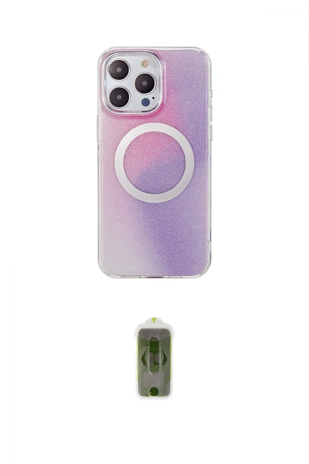 ieg™ iPhone 14 Pro Kılıf Pusula Form - Siyah Joko Magic 5D Hayalet Cam