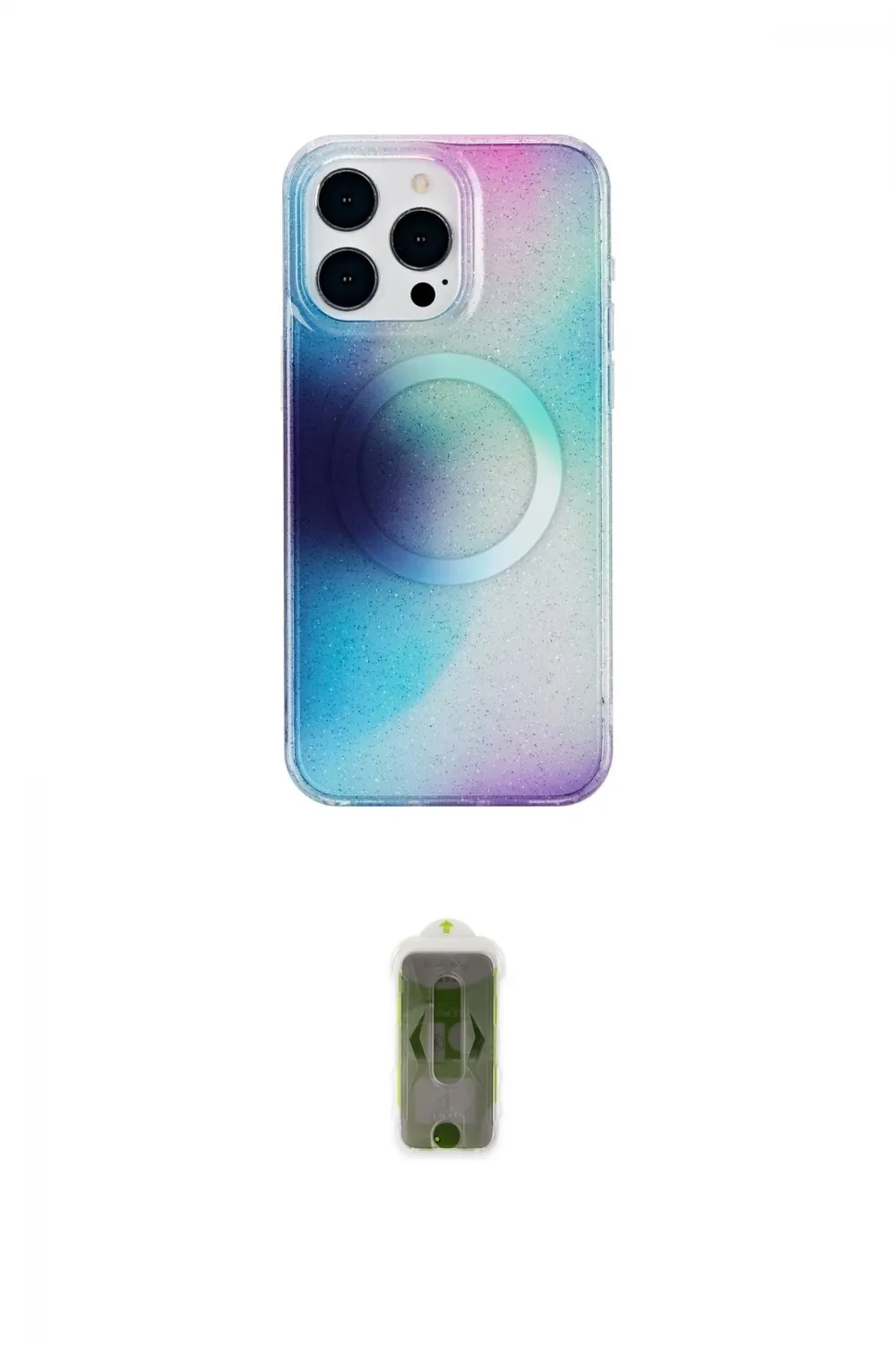 ieg™ iPhone 14 Pro Kılıf Pusula Form - Siyah Joko Magic 5D Hayalet Cam