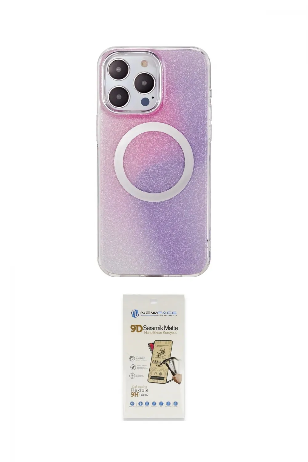 ieg™ iPhone 14 Pro Kılıf Pusula Form - Siyah Mat Seramik Nano Ekran Koruyucu