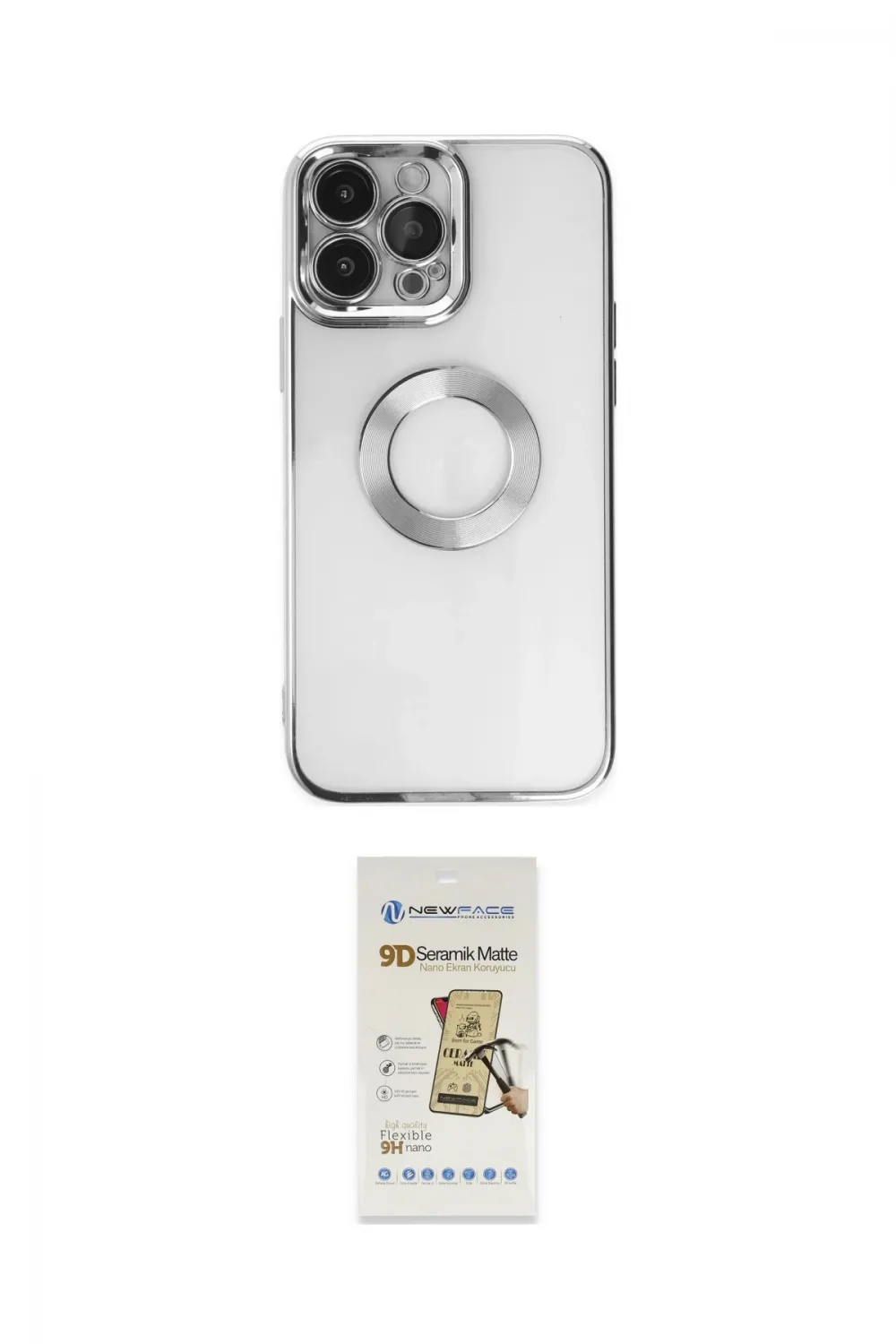 ieg™ iPhone 14 Pro Kılıf Pusula Form - Siyah Mat Seramik Nano Ekran Koruyucu