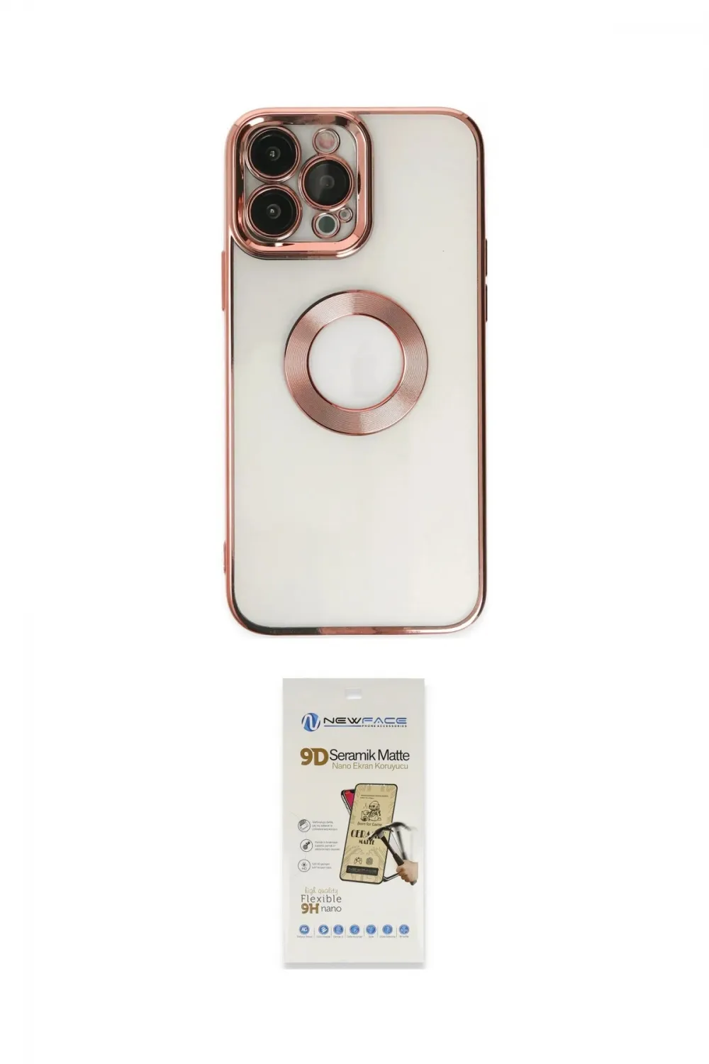 ieg™ iPhone 14 Pro Kılıf Pusula Form - Siyah Mat Seramik Nano Ekran Koruyucu
