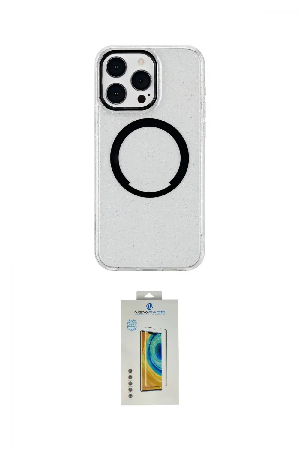 ieg™ iPhone 14 Pro Kılıf Pusula Form - Siyah Polymer Nano Ekran Koruyucu