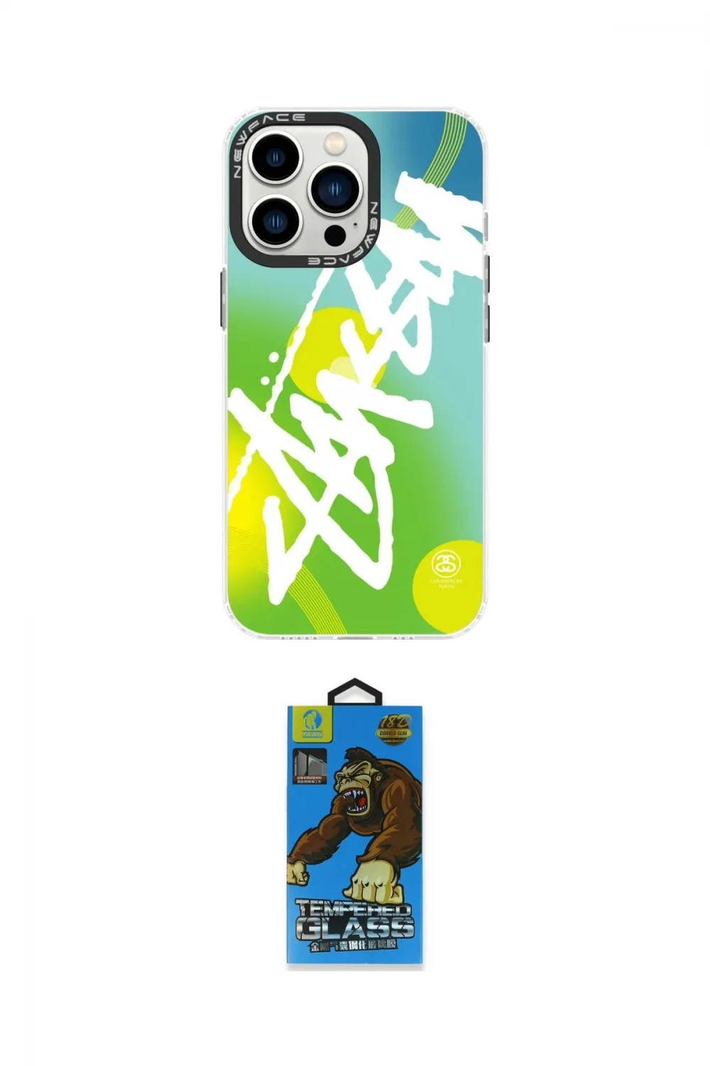 ieg™ iPhone 14 Pro Kılıf Siluet Çizgi Koleksiyonu - Siyah 18D Cam Ekran Koruyucu