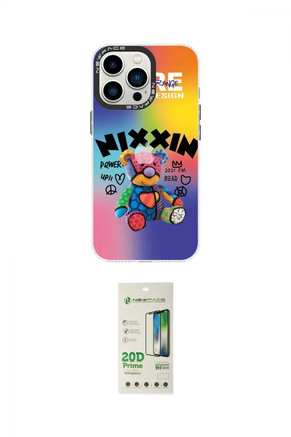 ieg™ iPhone 14 Pro Kılıf Siluet Çizgi Koleksiyonu - Siyah 20D Premium Cam Ekran Koruyucu