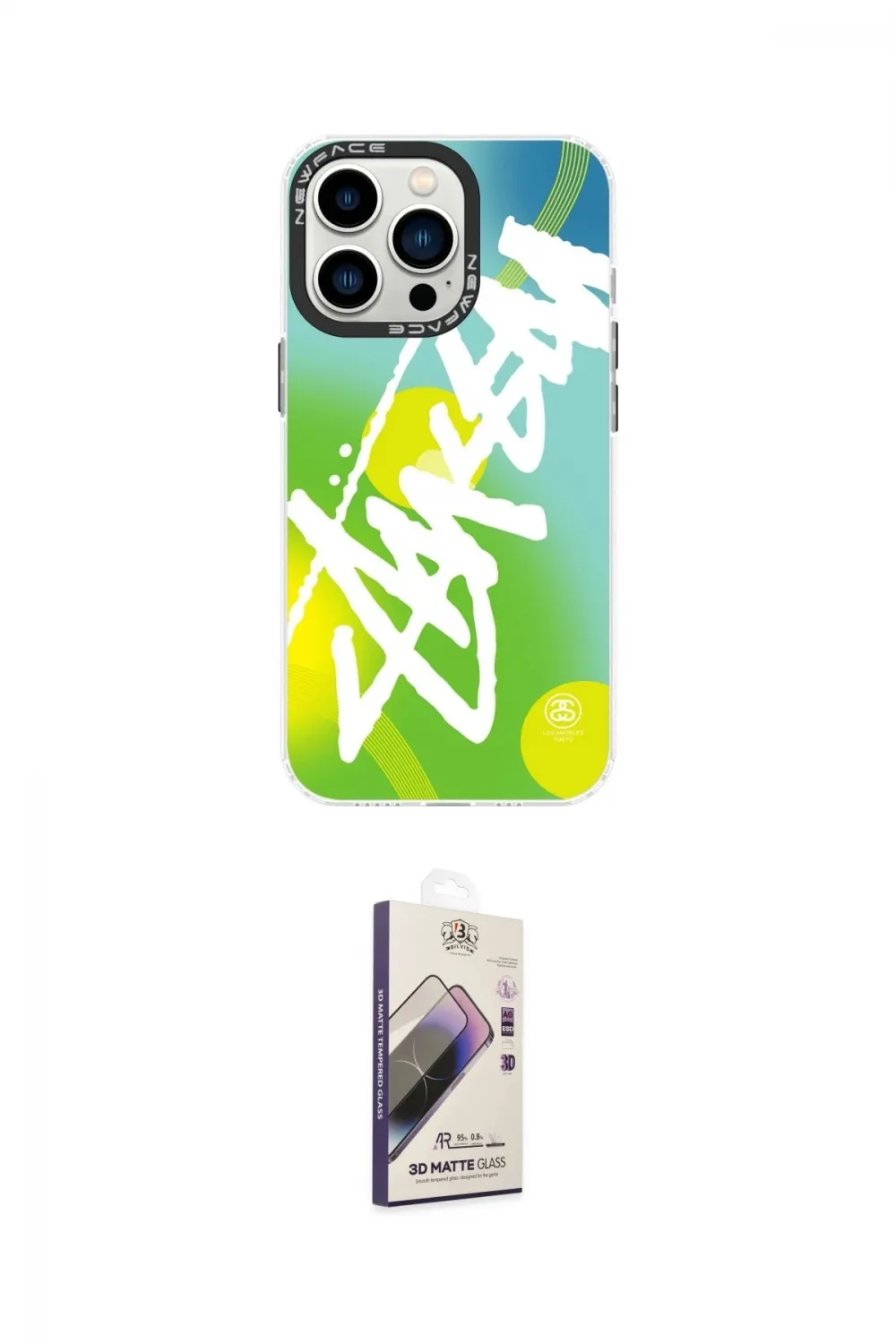 ieg™ iPhone 14 Pro Kılıf Siluet Çizgi Koleksiyonu - Siyah Bilvis 3D Mat Cam Ekran Koruyucu