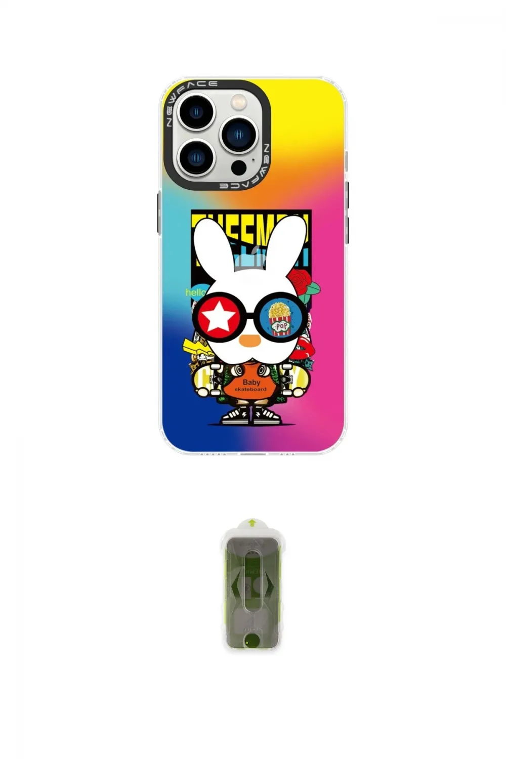 ieg™ iPhone 14 Pro Kılıf Siluet Çizgi Koleksiyonu - Siyah Joko Magic 5D Hayalet Cam
