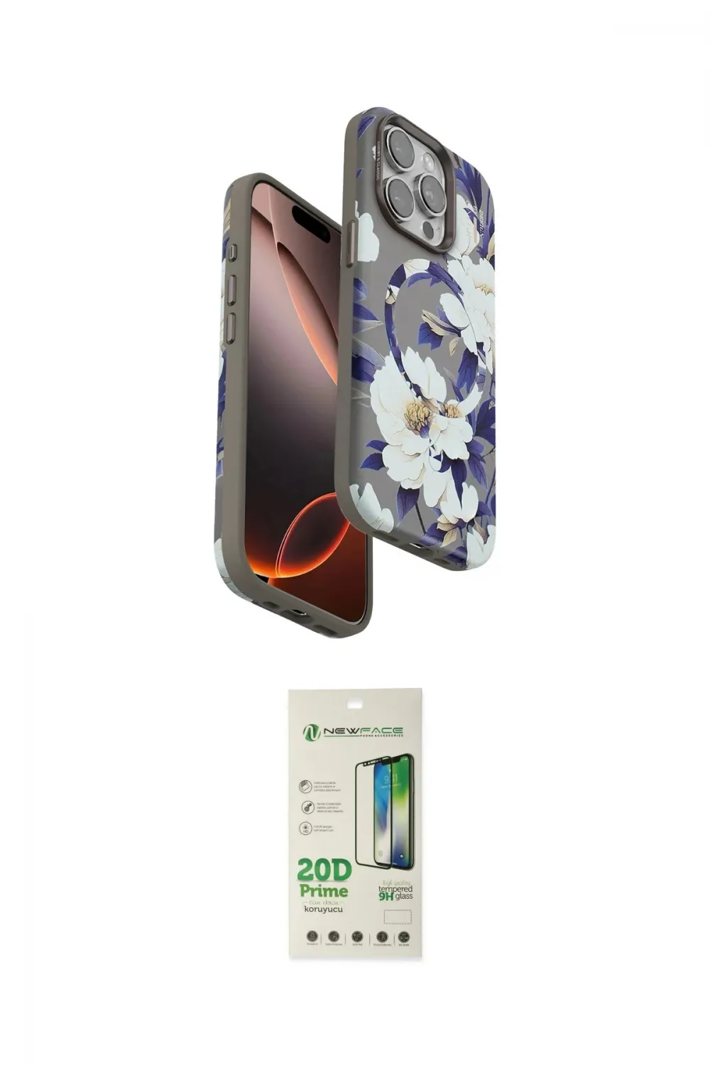 ieg™ iPhone 14 Pro Kılıf Siluet Doku - Siyah 20D Premium Cam Ekran Koruyucu