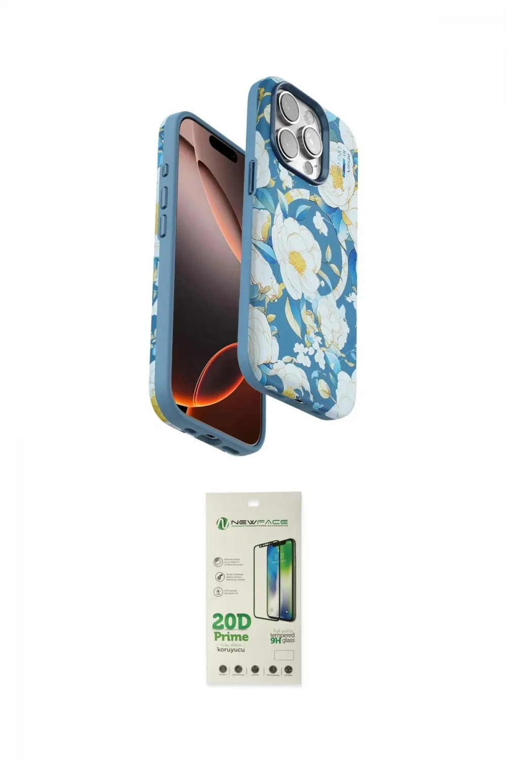 ieg™ iPhone 14 Pro Kılıf Siluet Doku - Siyah 20D Premium Cam Ekran Koruyucu
