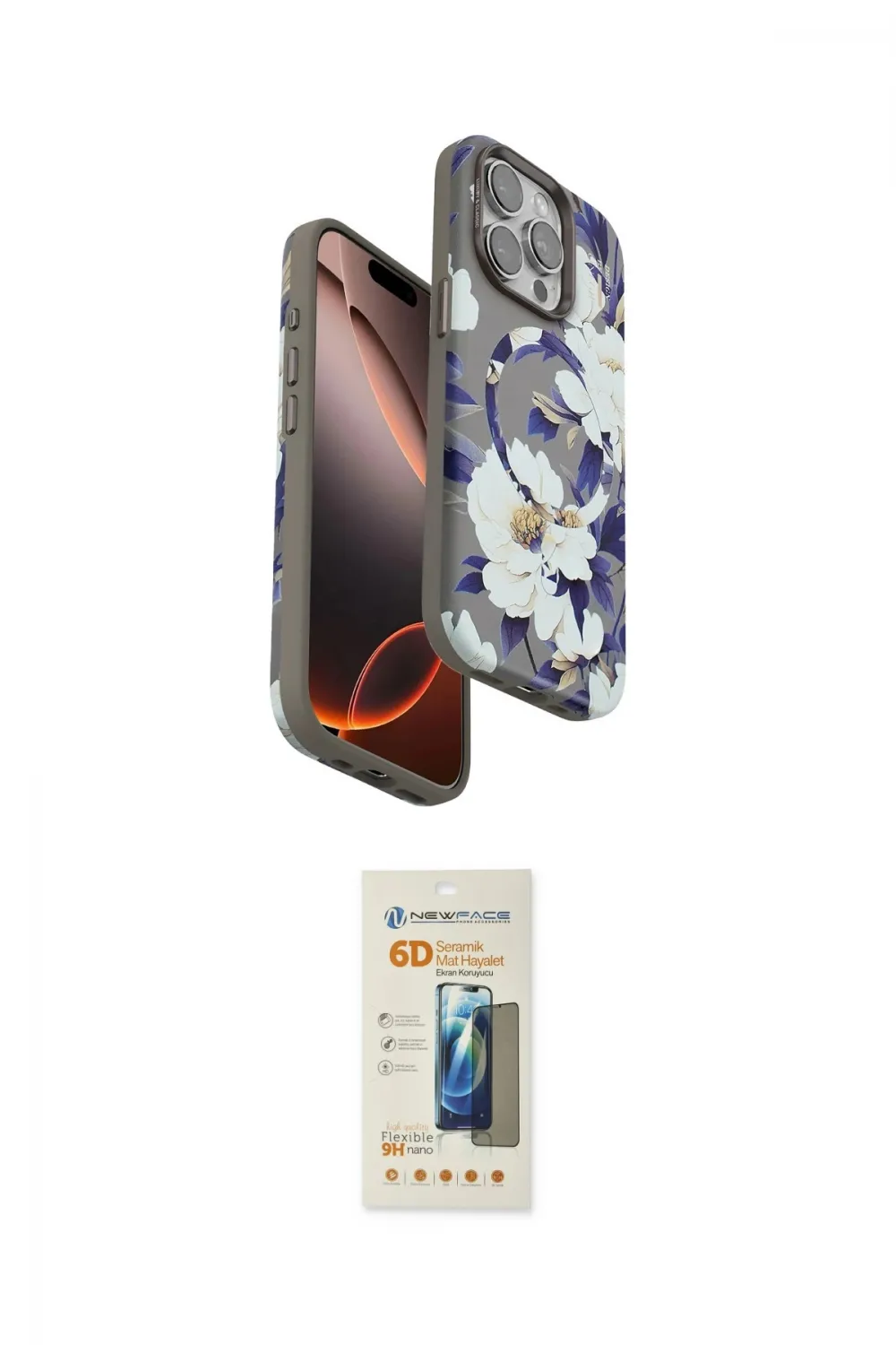 ieg™ iPhone 14 Pro Kılıf Siluet Doku - Siyah 6D Mat Seramik Hayalet Nano Ekran Koruyucu