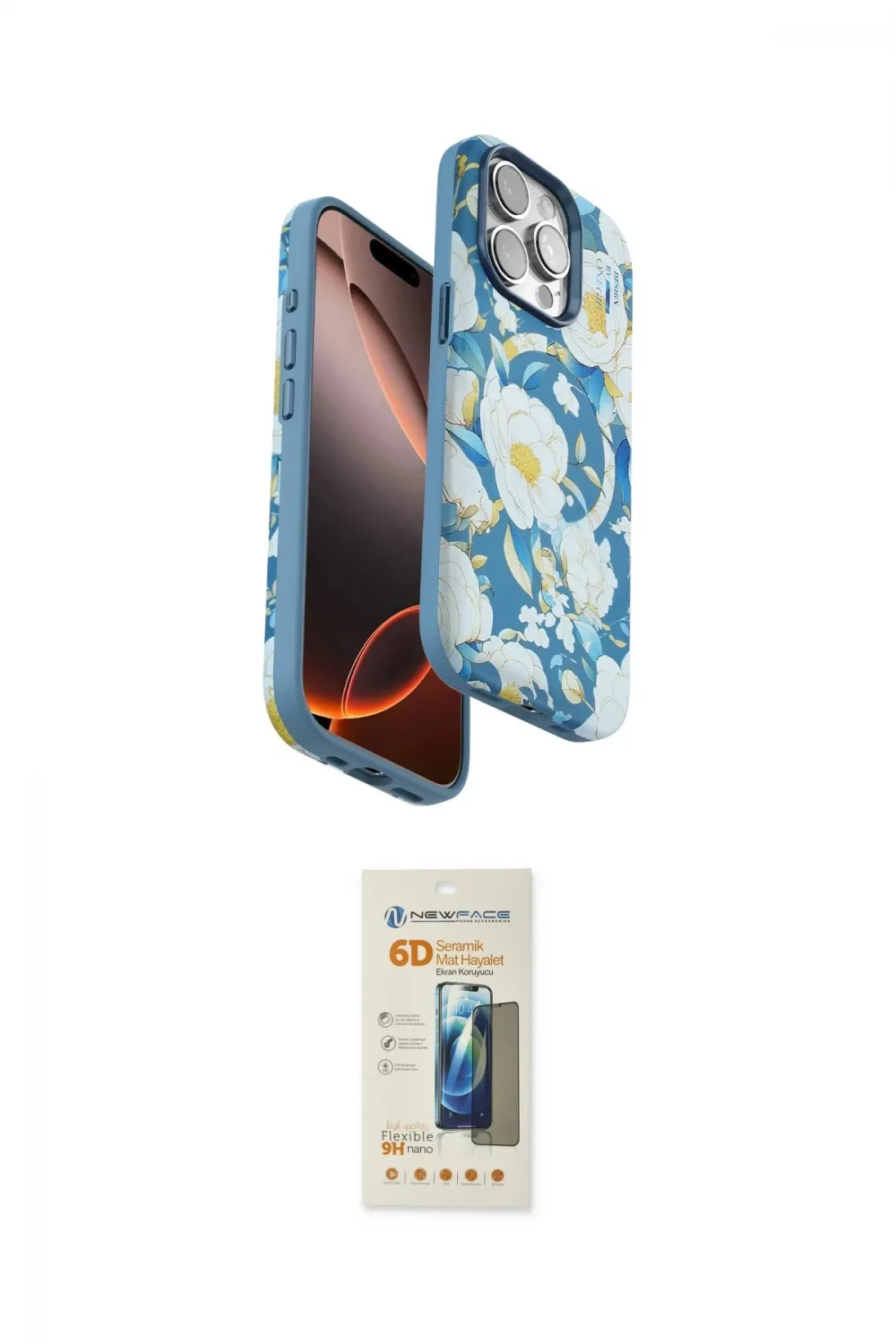 ieg™ iPhone 14 Pro Kılıf Siluet Doku - Siyah 6D Mat Seramik Hayalet Nano Ekran Koruyucu