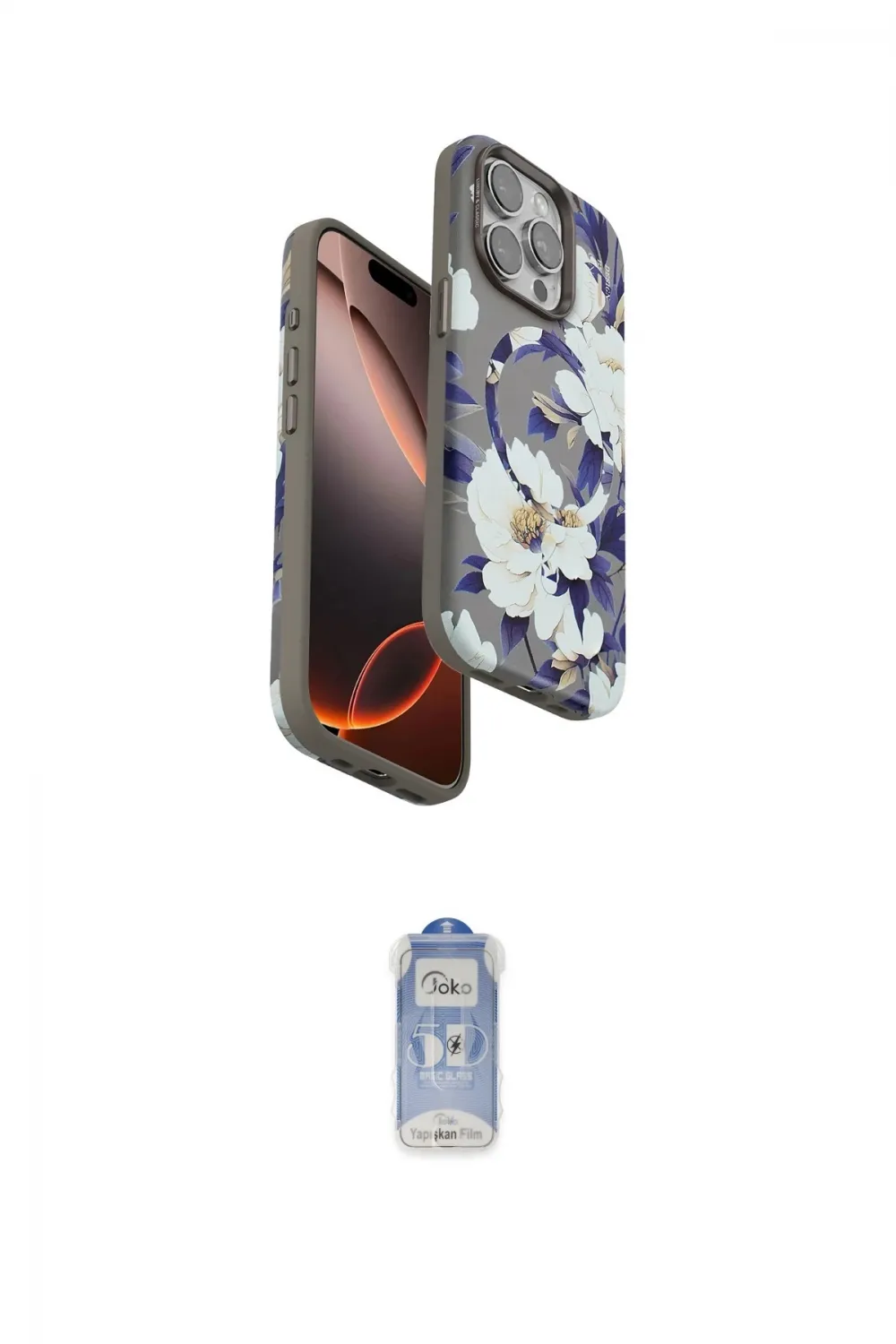 ieg™ iPhone 14 Pro Kılıf Siluet Doku - Siyah Joko Magic 5D Cam