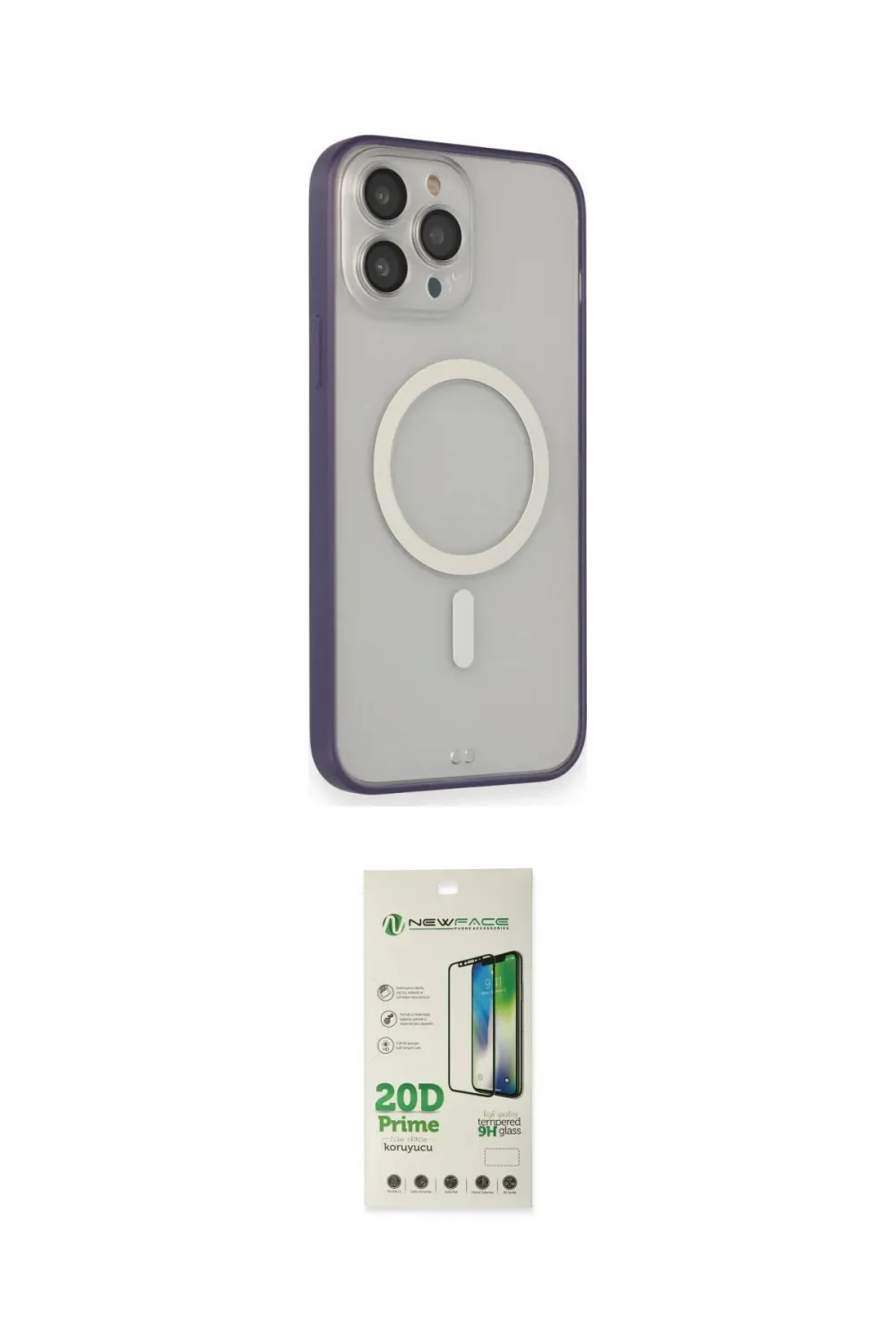 ieg™ iPhone 14 Pro Kılıf Siluet Işık Koleksiyonu - Siyah 20D Premium Cam Ekran Koruyucu