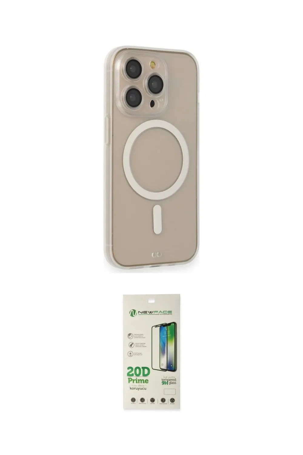 ieg™ iPhone 14 Pro Kılıf Siluet Işık Koleksiyonu - Siyah 20D Premium Cam Ekran Koruyucu