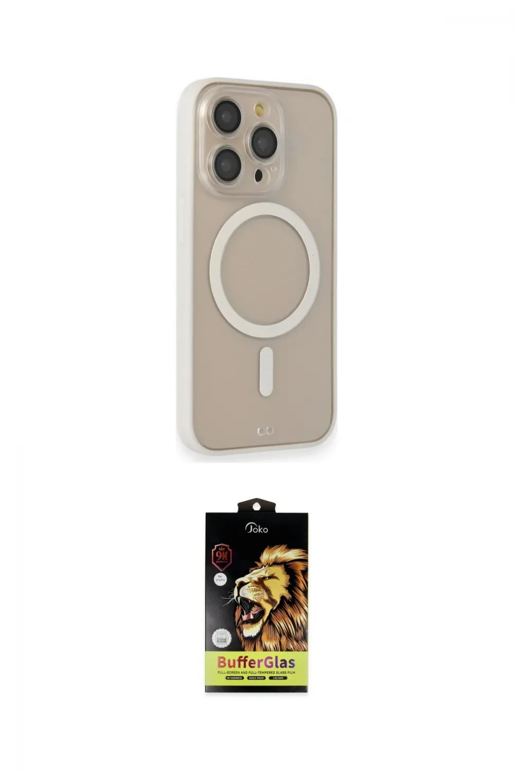 ieg™ iPhone 14 Pro Kılıf Siluet Işık Koleksiyonu - Siyah Buffer Cam Ekran Koruyucu