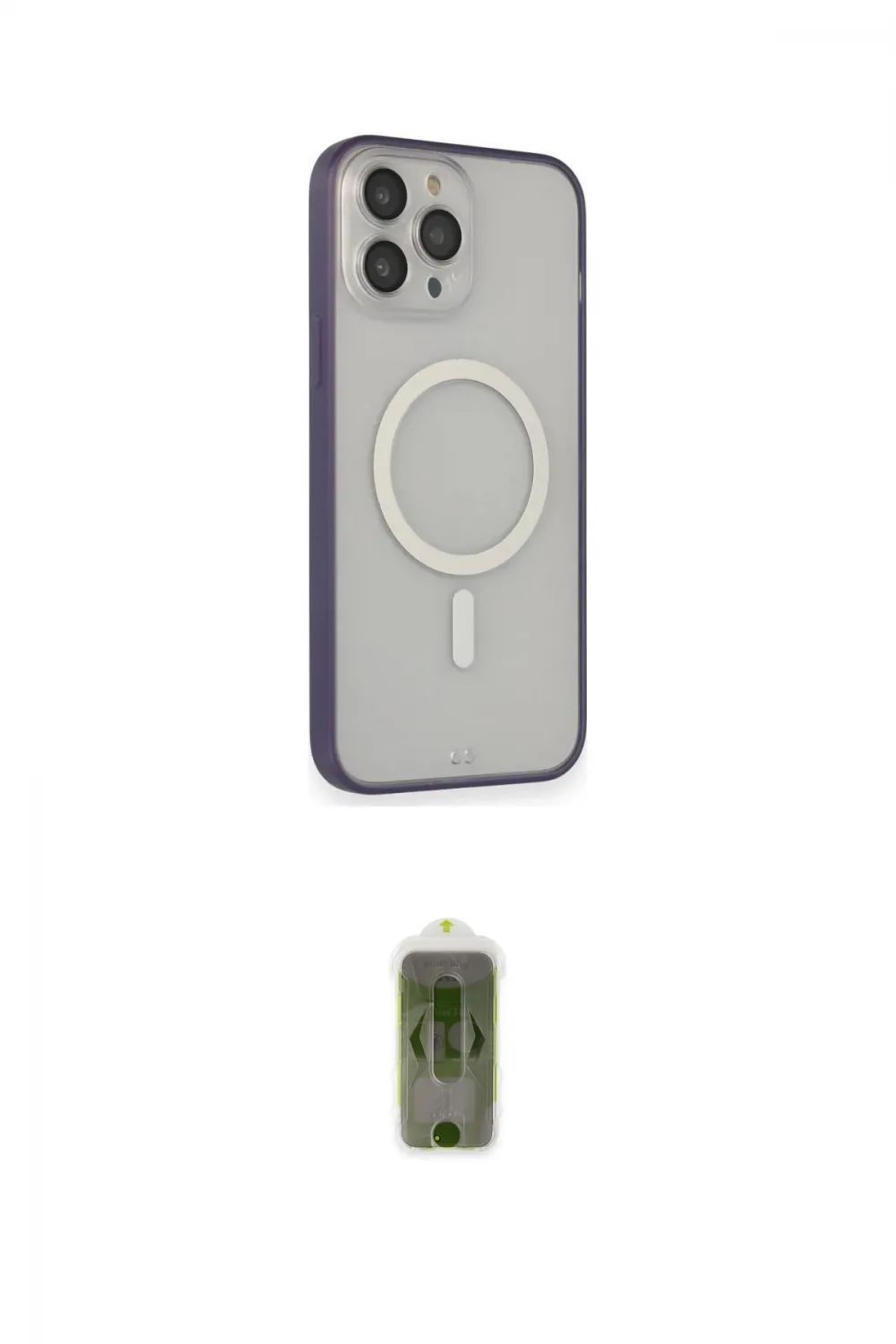 ieg™ iPhone 14 Pro Kılıf Siluet Işık Koleksiyonu - Siyah Joko Magic 5D Hayalet Cam