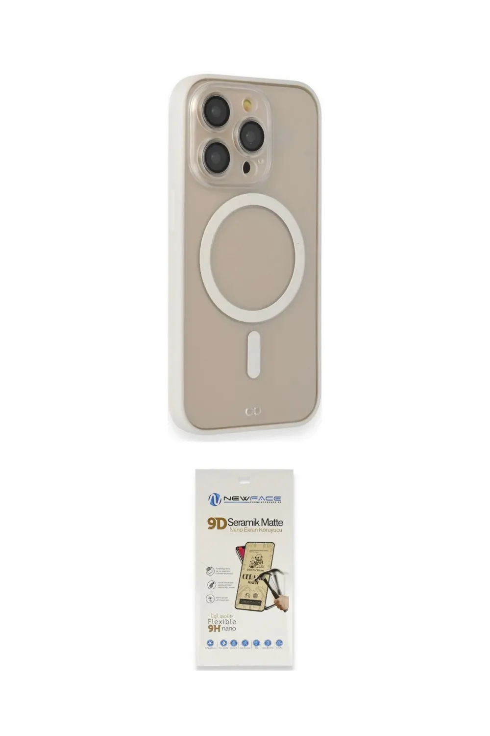 ieg™ iPhone 14 Pro Kılıf Siluet Işık Koleksiyonu - Siyah Mat Seramik Nano Ekran Koruyucu