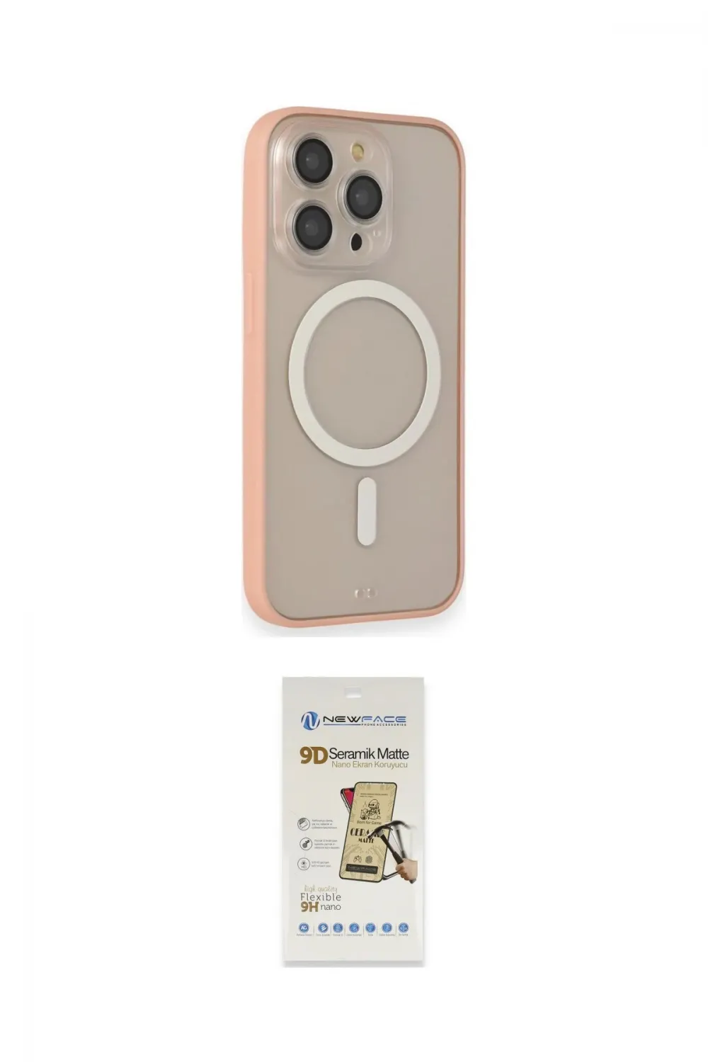ieg™ iPhone 14 Pro Kılıf Siluet Işık Koleksiyonu - Siyah Mat Seramik Nano Ekran Koruyucu
