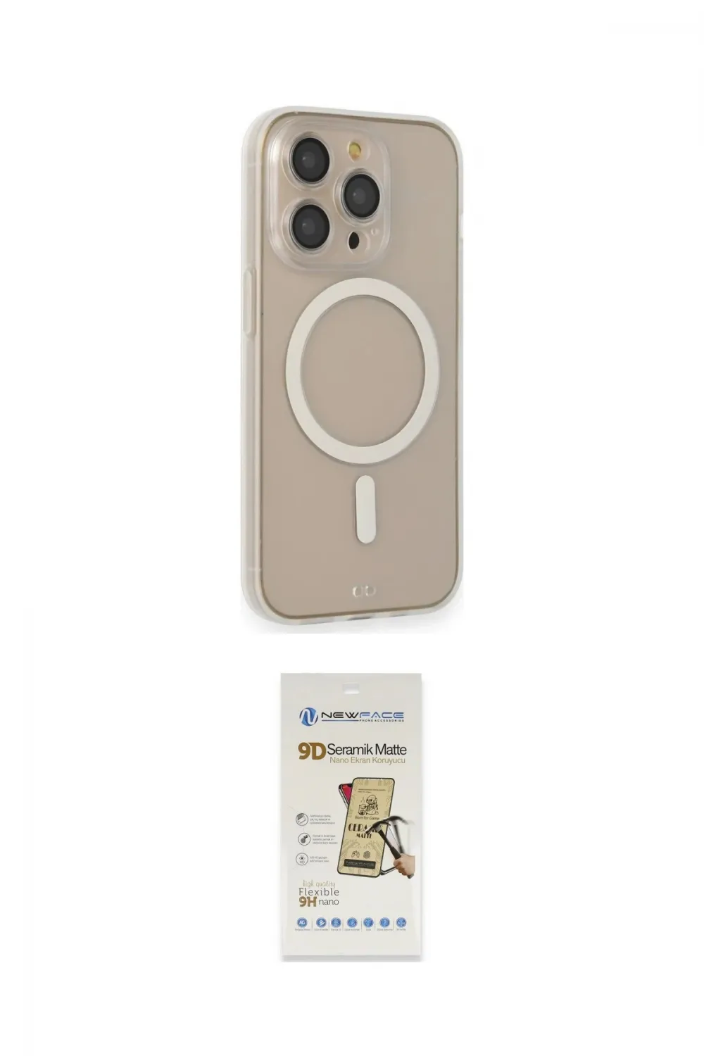 ieg™ iPhone 14 Pro Kılıf Siluet Işık Koleksiyonu - Siyah Mat Seramik Nano Ekran Koruyucu
