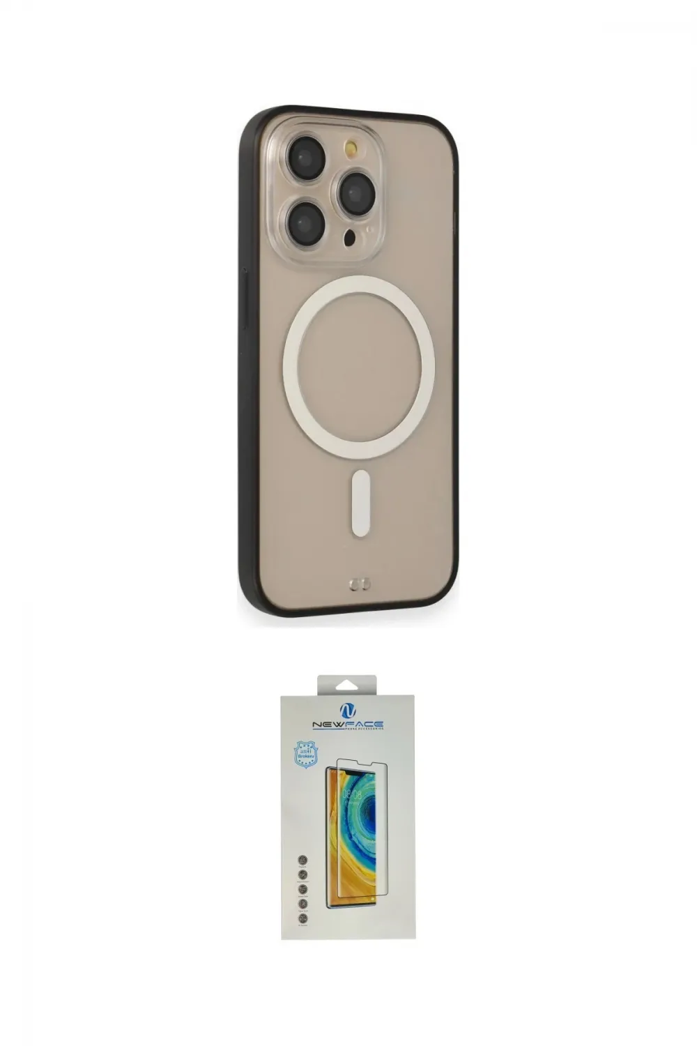 ieg™ iPhone 14 Pro Kılıf Siluet Işık Koleksiyonu - Siyah Polymer Nano Ekran Koruyucu